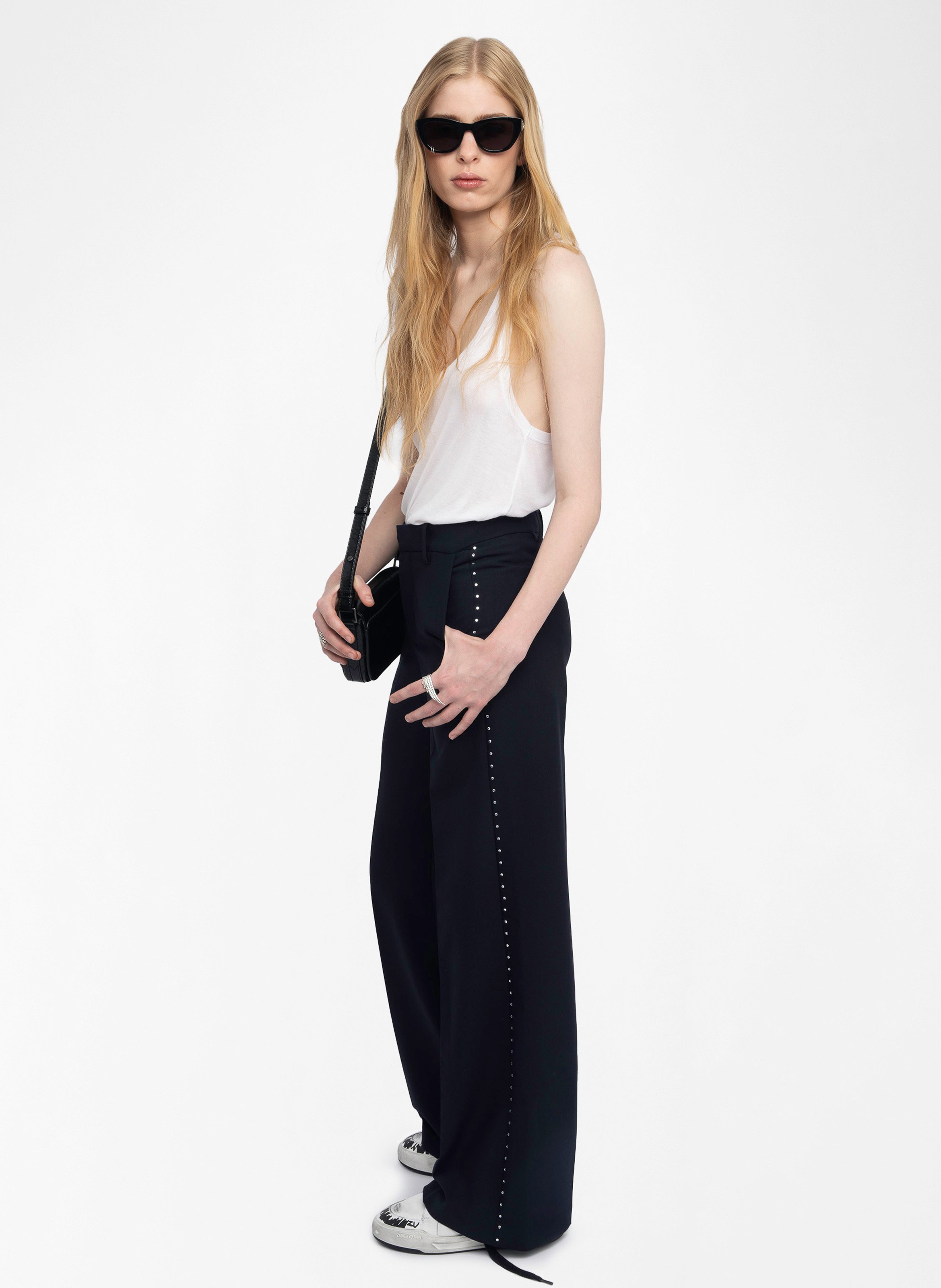 Pantalon large avec strass panol ZADIG&VOLTAIRE Bleu