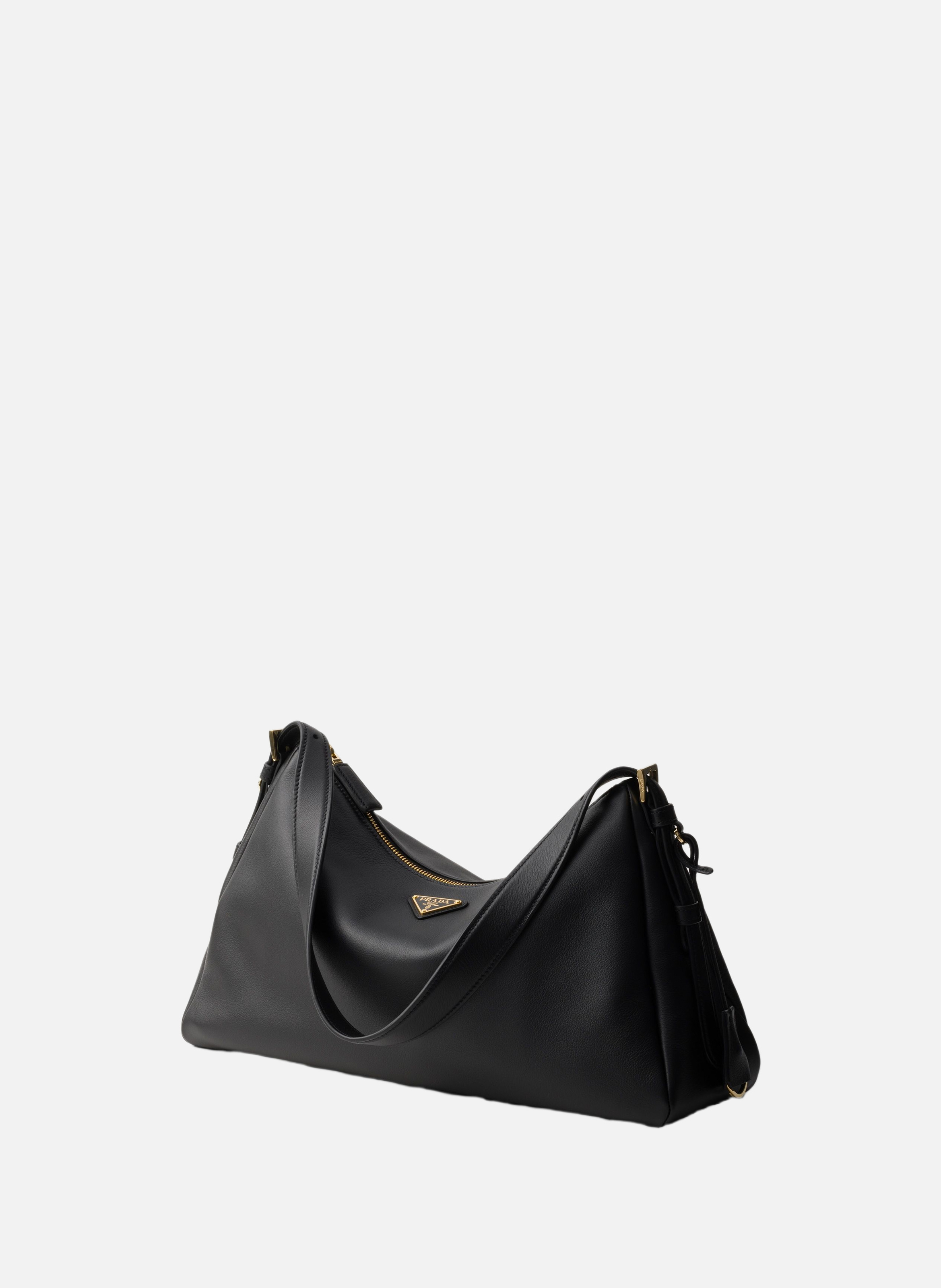 Grand sac porté épaule en cuir prada aimée PRADA Noir