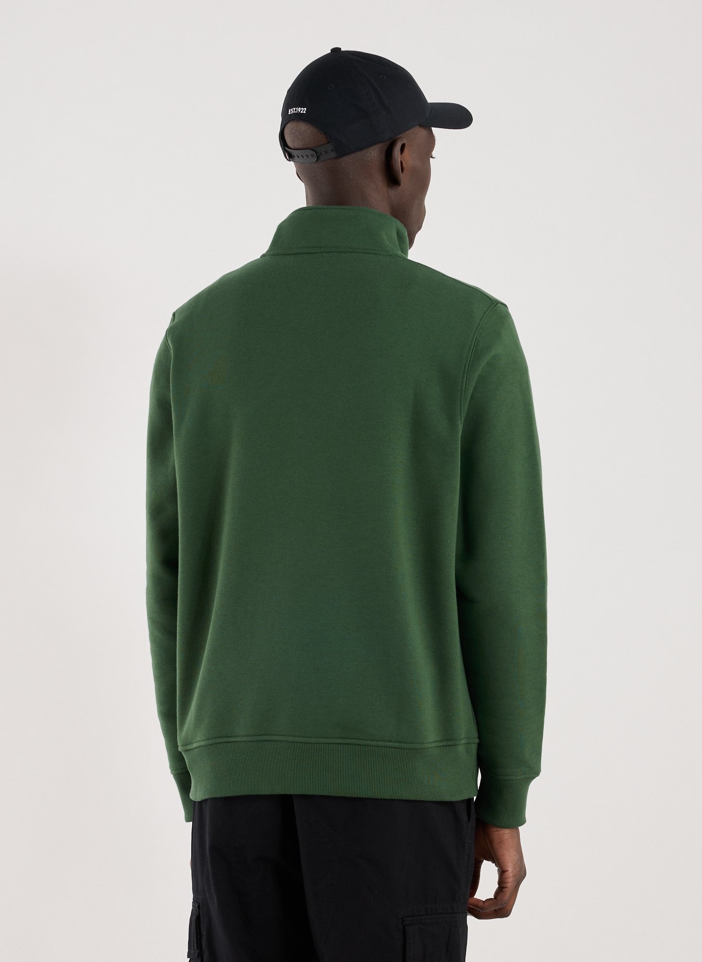 Zip-neck cotton-blend sweatshirt DICKIES Green