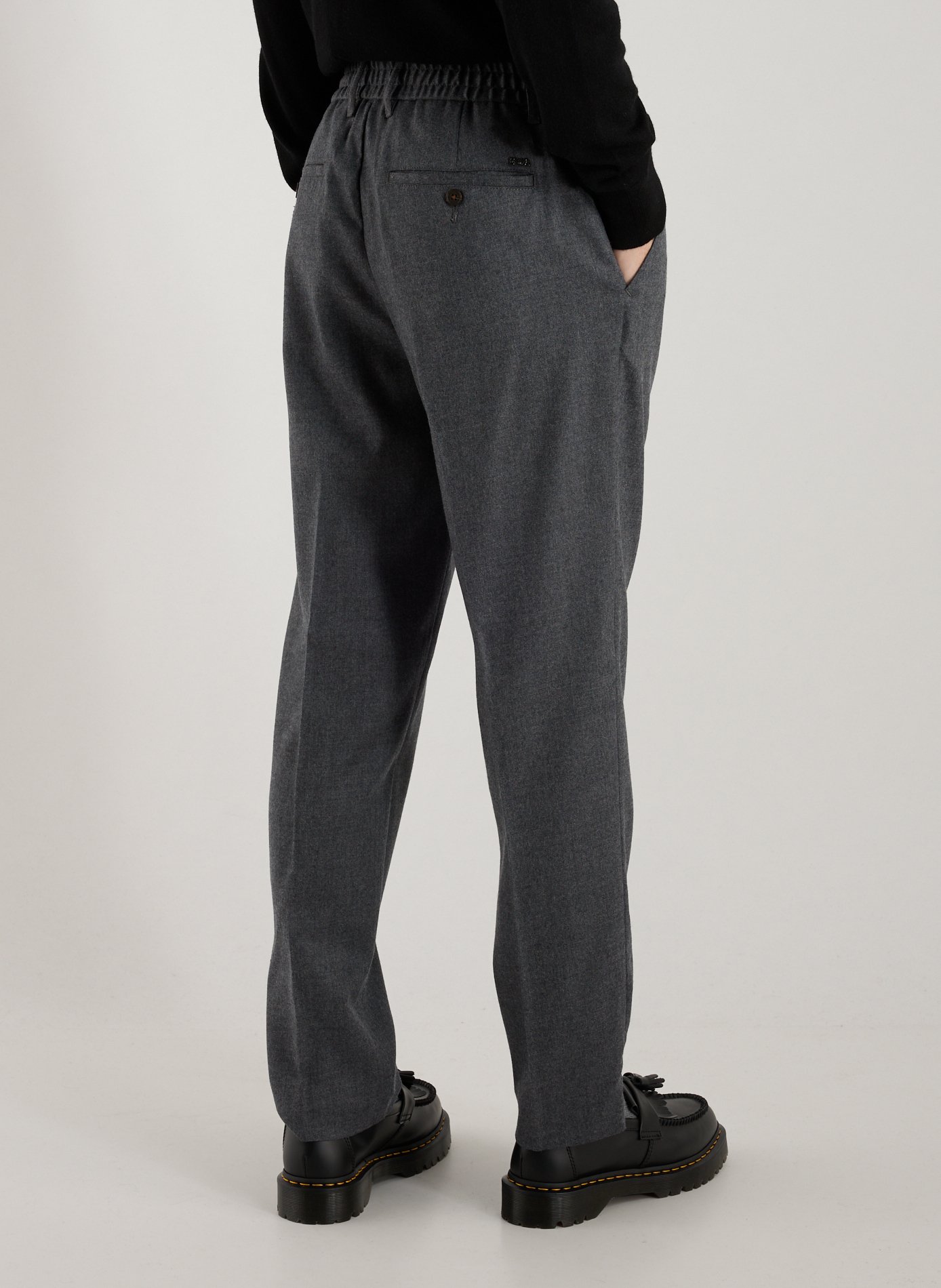Straight virgin wool-blend trousers EMPORIO ARMANI Grey