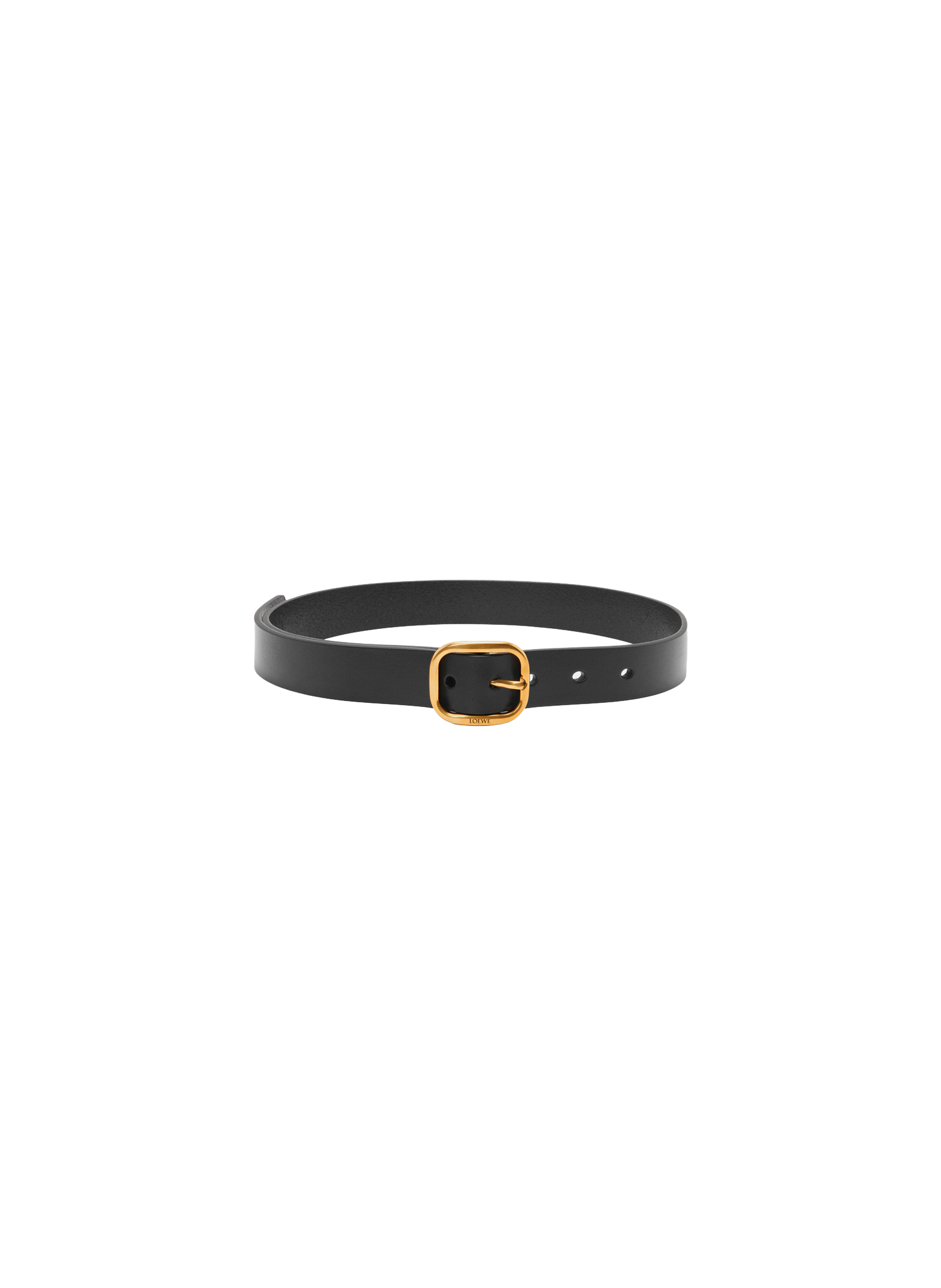 LOEWE Ceinture souple arrondie en cuir de veau classique Noir