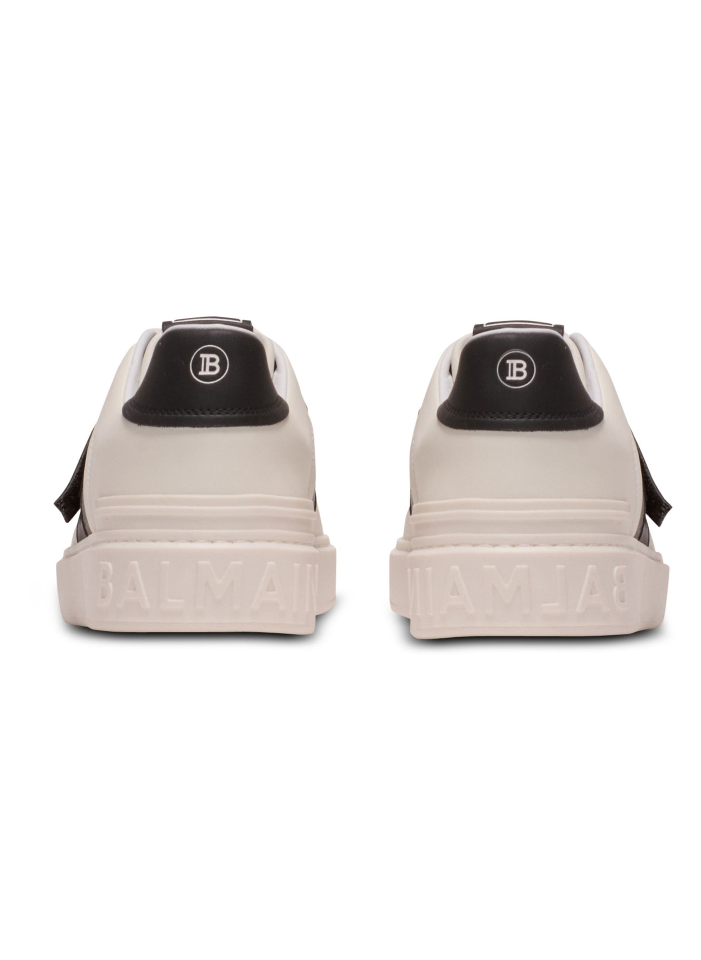 Baskets b-court en cuir de veau avec languette pb BALMAIN Blanc