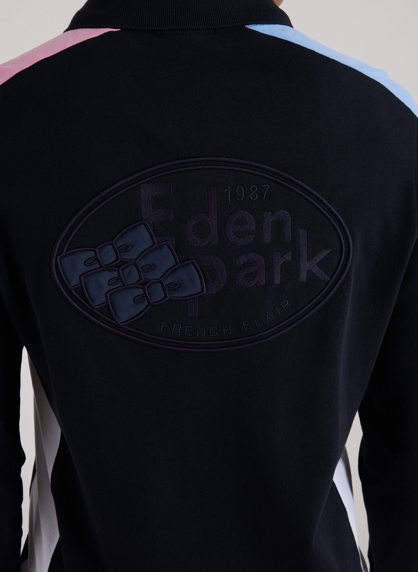 Long-sleeved cotton polo shirt EDEN PARK Pink