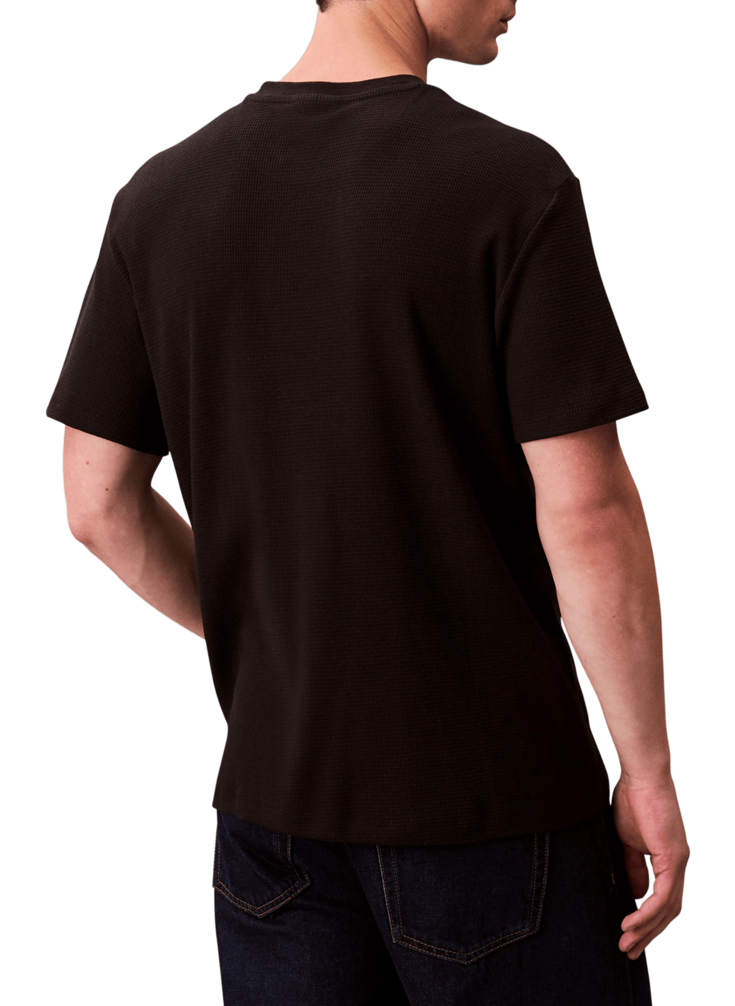 T-shirt droit en coton CALVIN KLEIN Noir