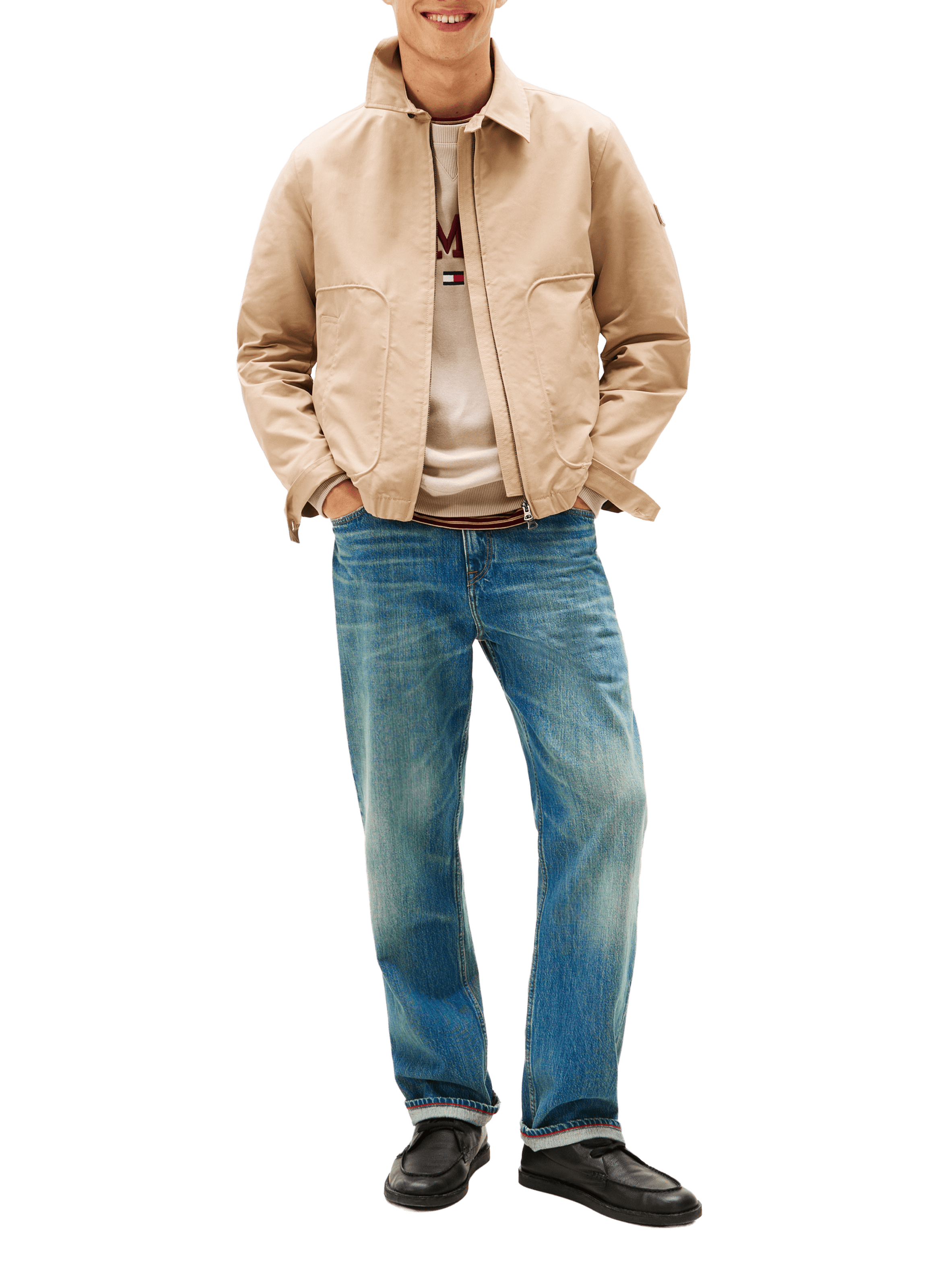 Short Lightweight Zip-Up Jacket TOMMY HILFIGER Beige