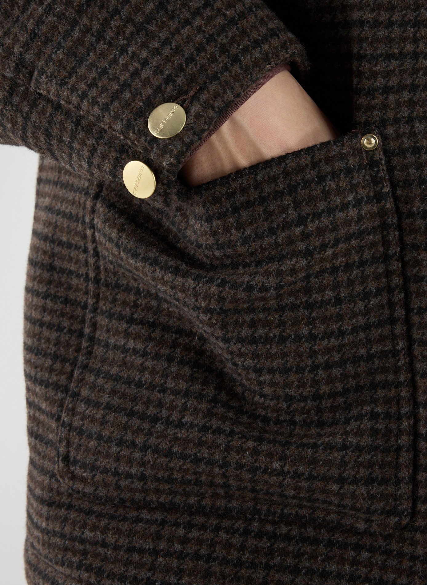 Classic houndstooth jacket with a traditional collar CARHARTT WIP Brown