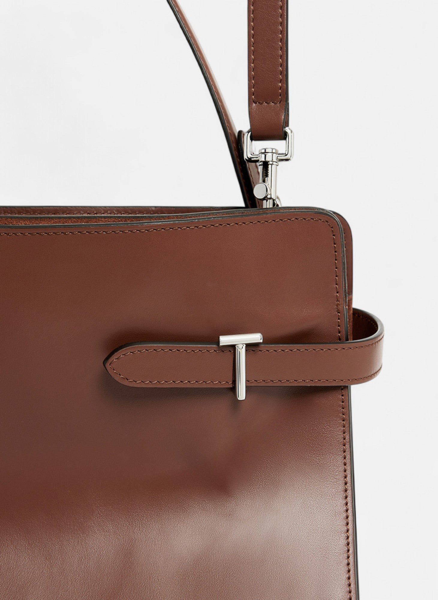 Sac porté épaule grand modèle emie en cuir lisse et nubuck LE TANNEUR Marron