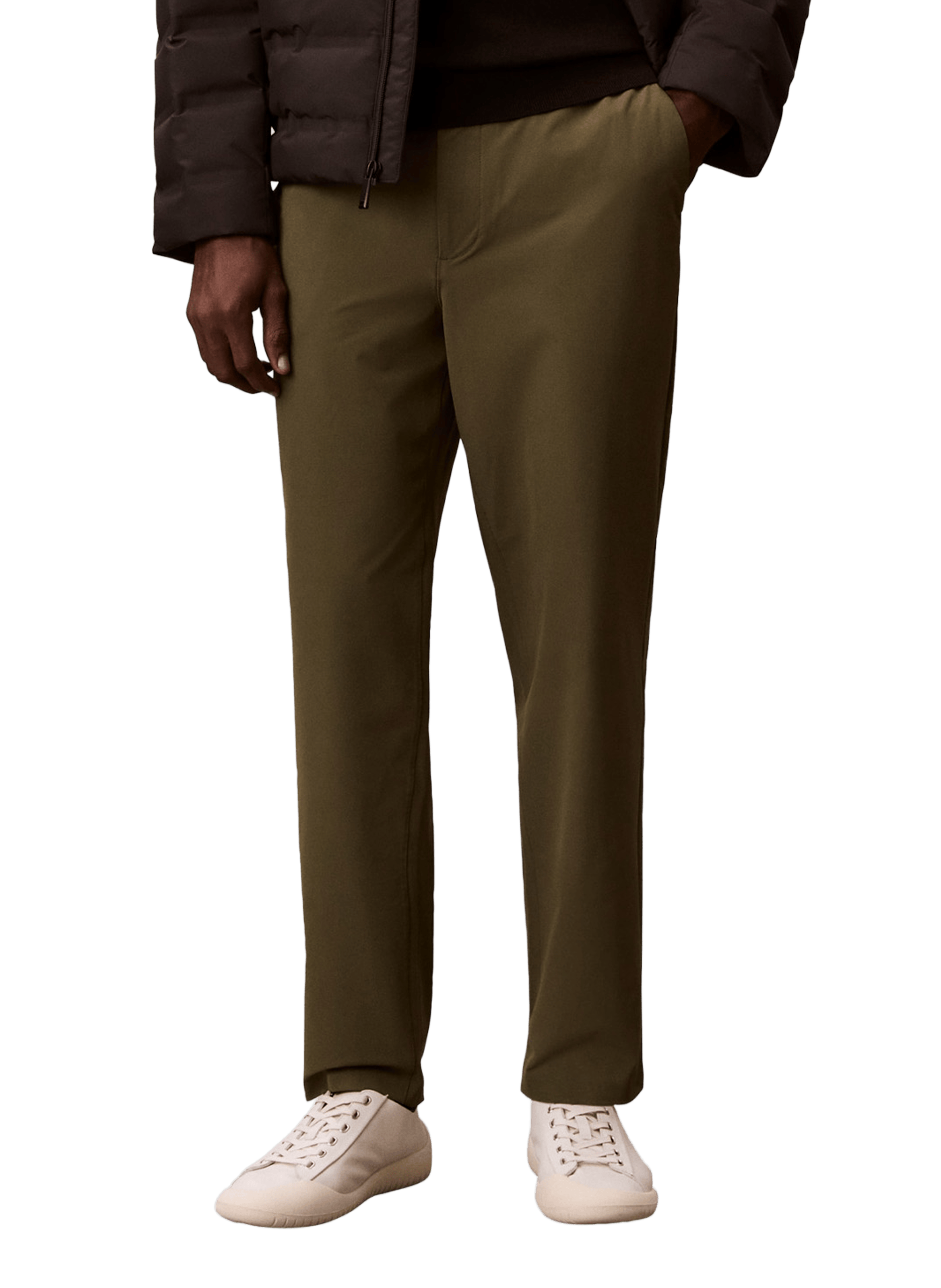 Pantalon uni droit CALVIN KLEIN Kaki