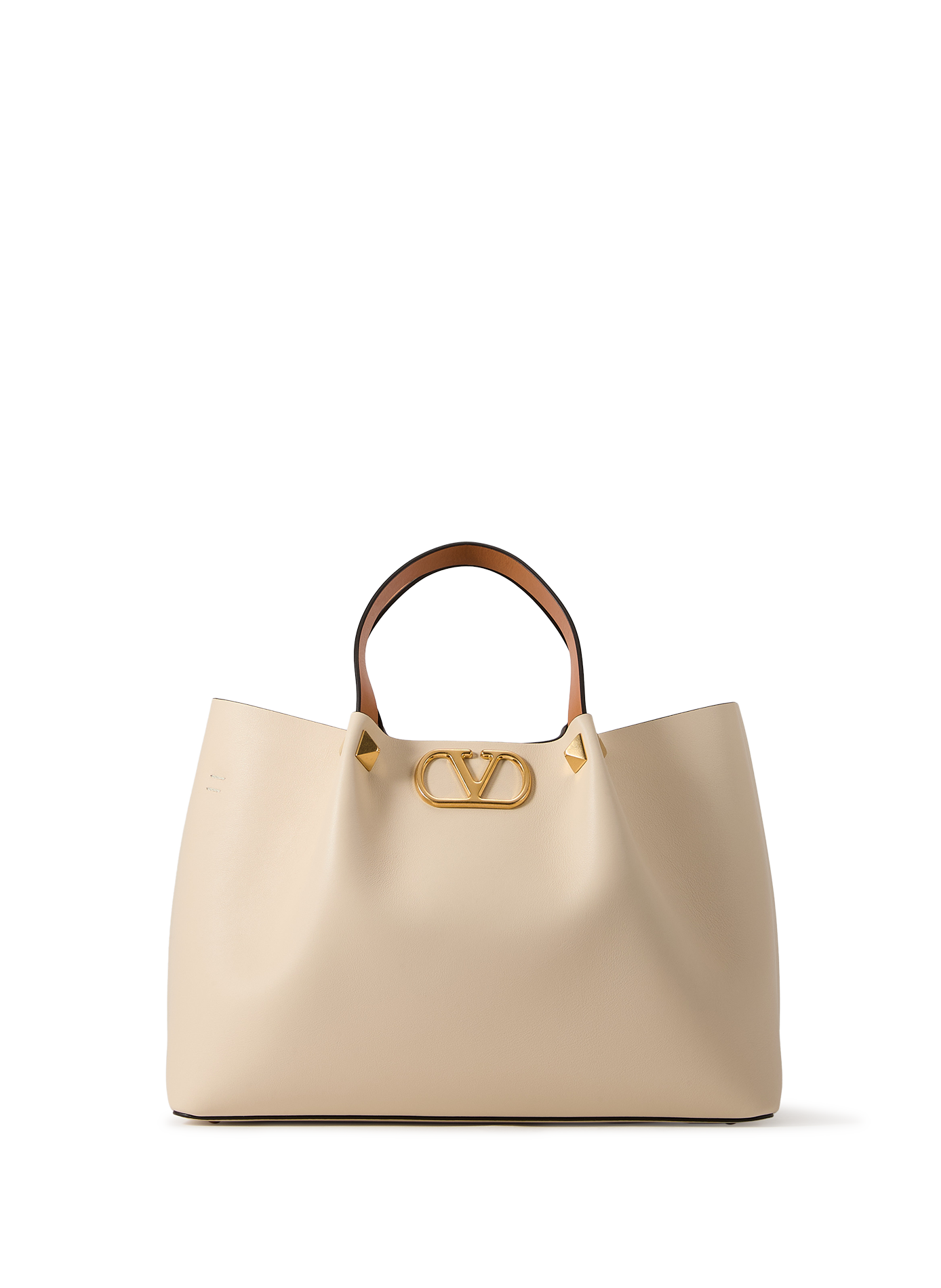 Sac à main cabas en cuir de veau VALENTINO Blanc