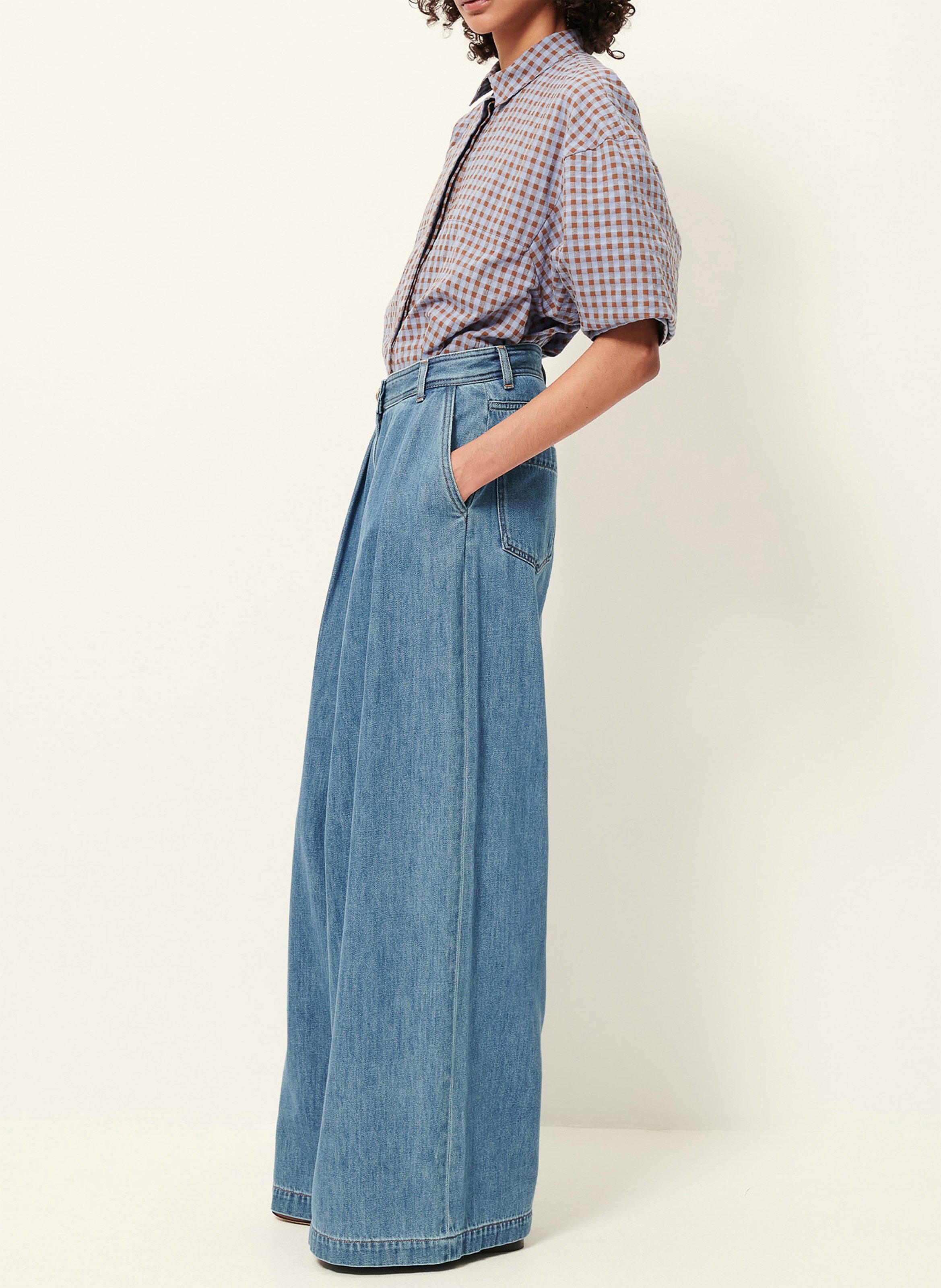 Jean large taille haute en coton diegui SESSUN Bleu