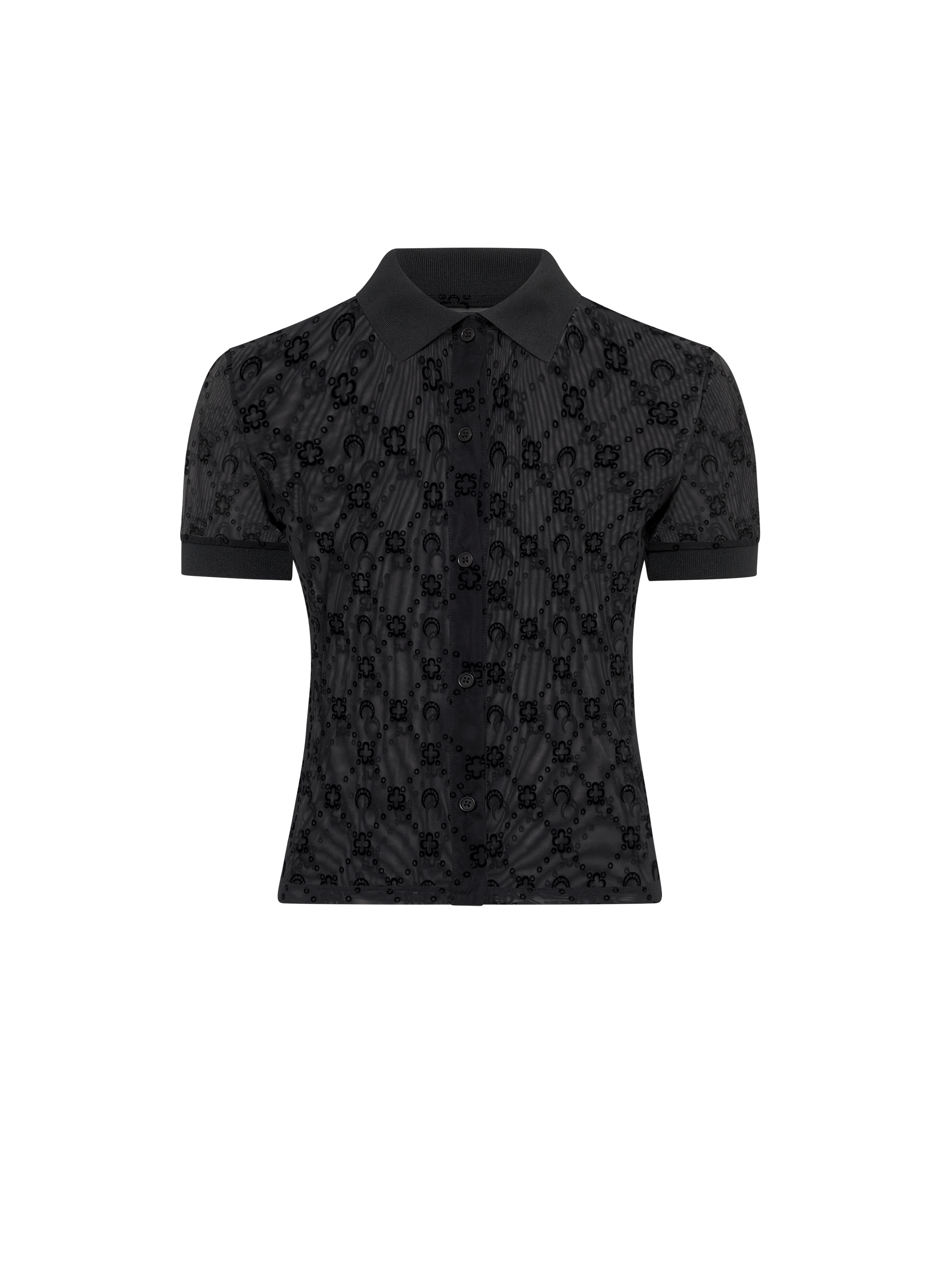 Polo moonogram en maille floquée MARINE SERRE Noir