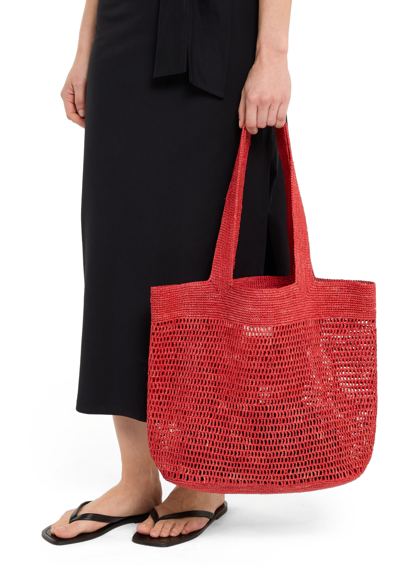 Sac à main panier en raphia SAISON 1865 Rouge