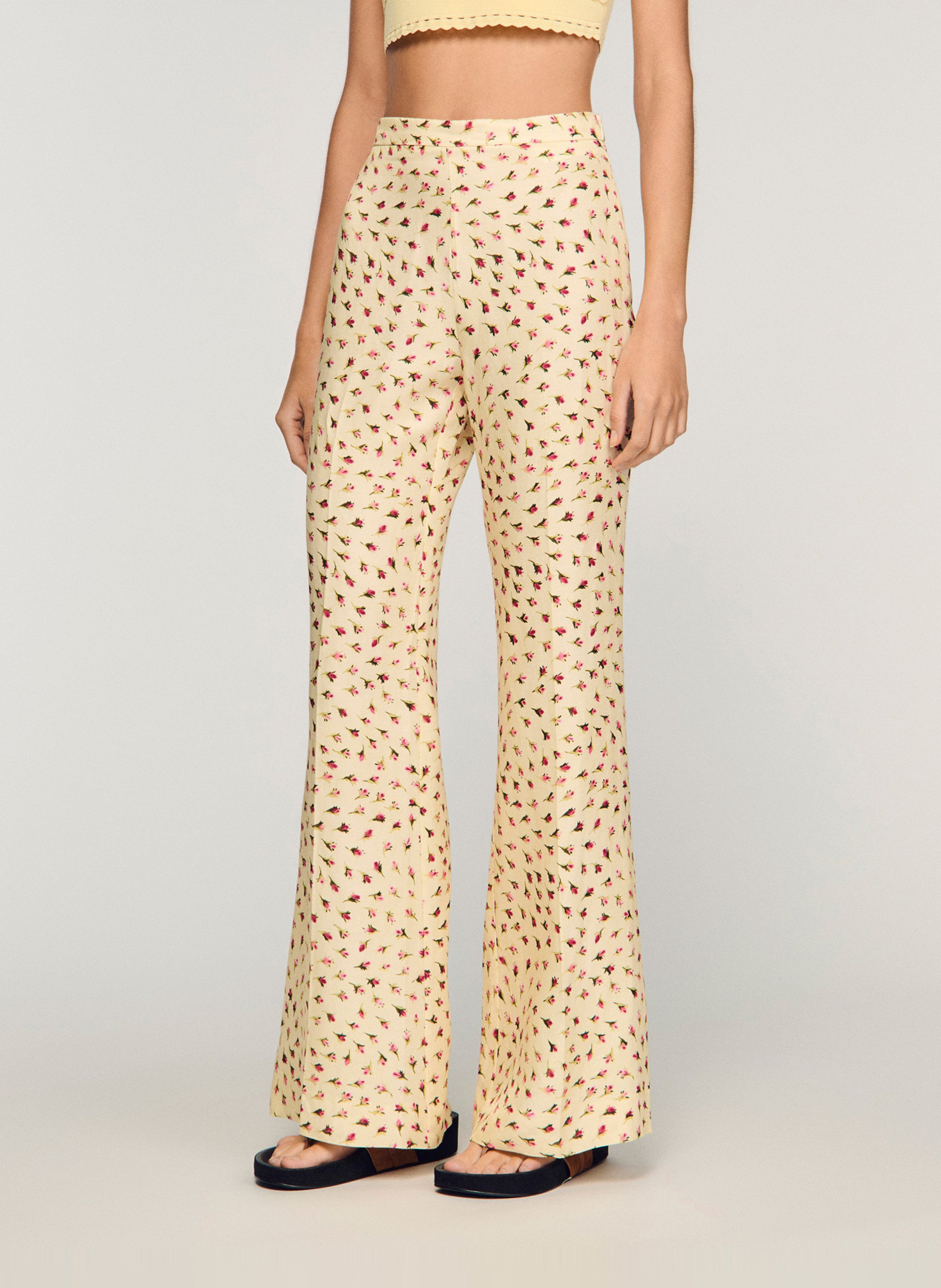Pantalon droit imprimé SANDRO Beige