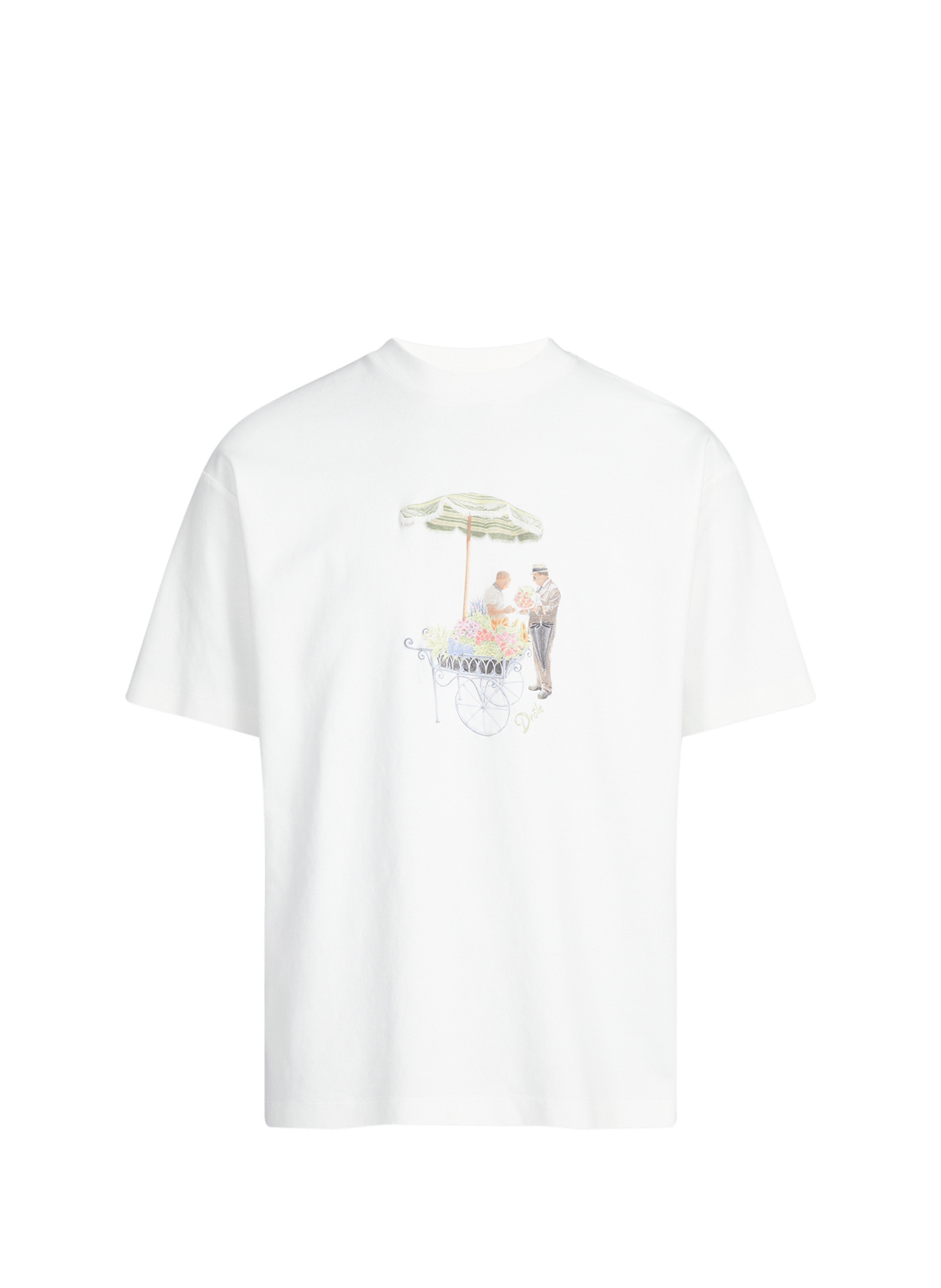 T-shirt imprimé fleuriste en coton DROLE DE MONSIEUR Beige