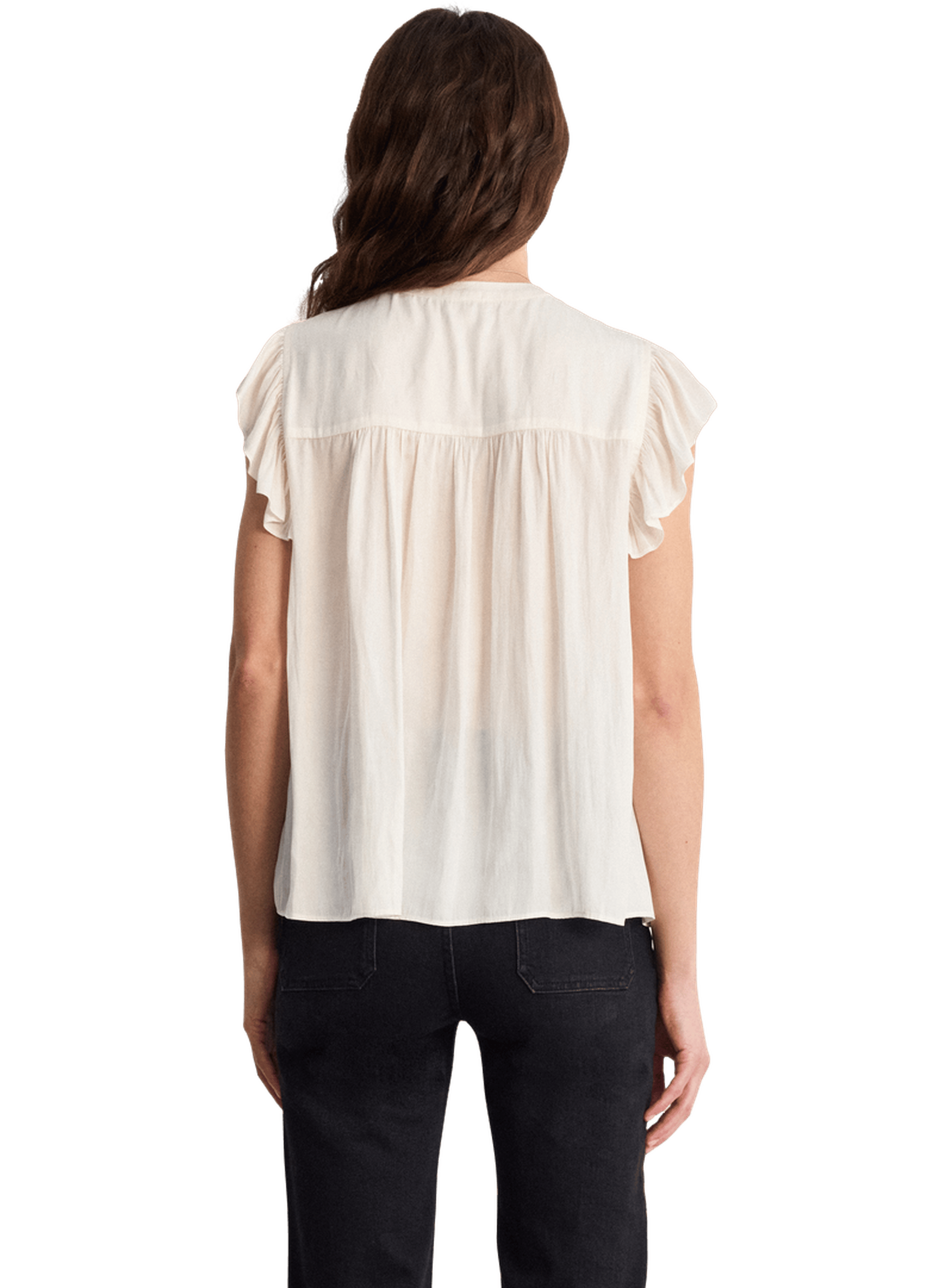 Chemise en satin à volants - cassie PABLO Beige