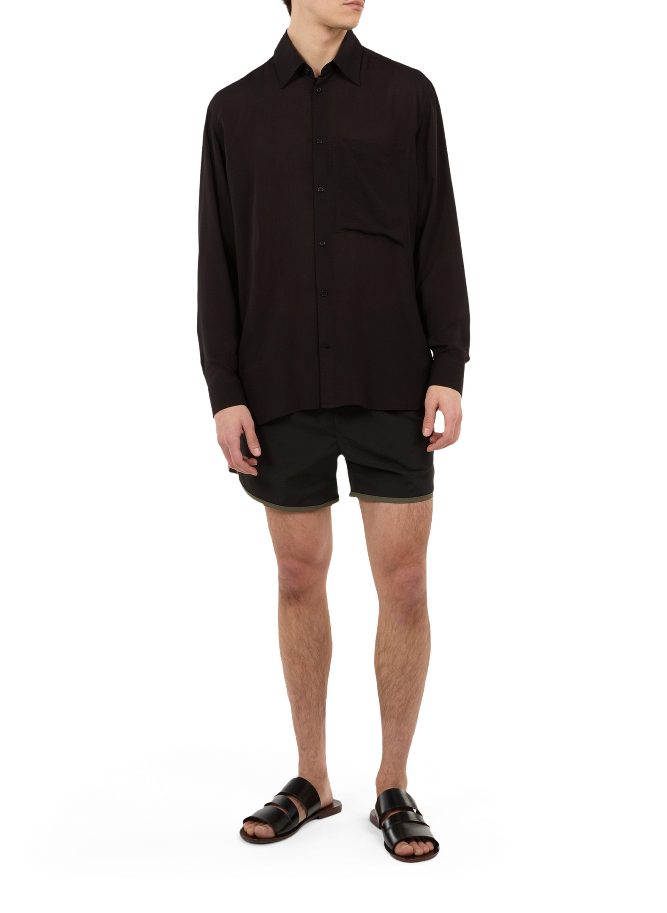 Short Hit uni à cordons SAISON 1865 Noir