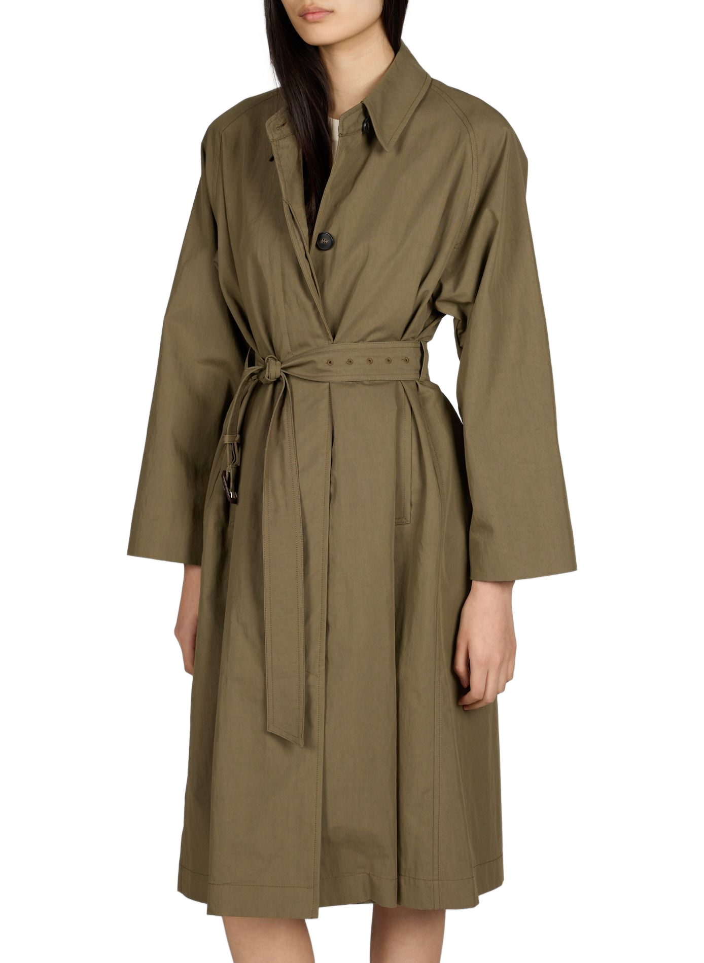 Trench à taille ceinturée en coton mélangé MAX MARA WEEK END Kaki