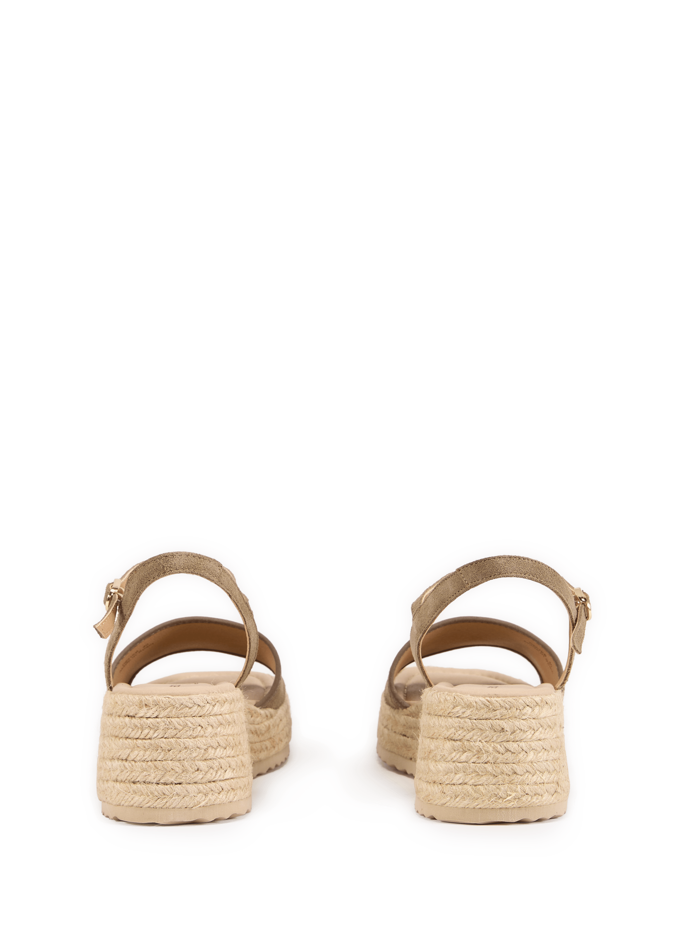 Sandales compensées Alemeria en cuir suédé GEOX Kaki