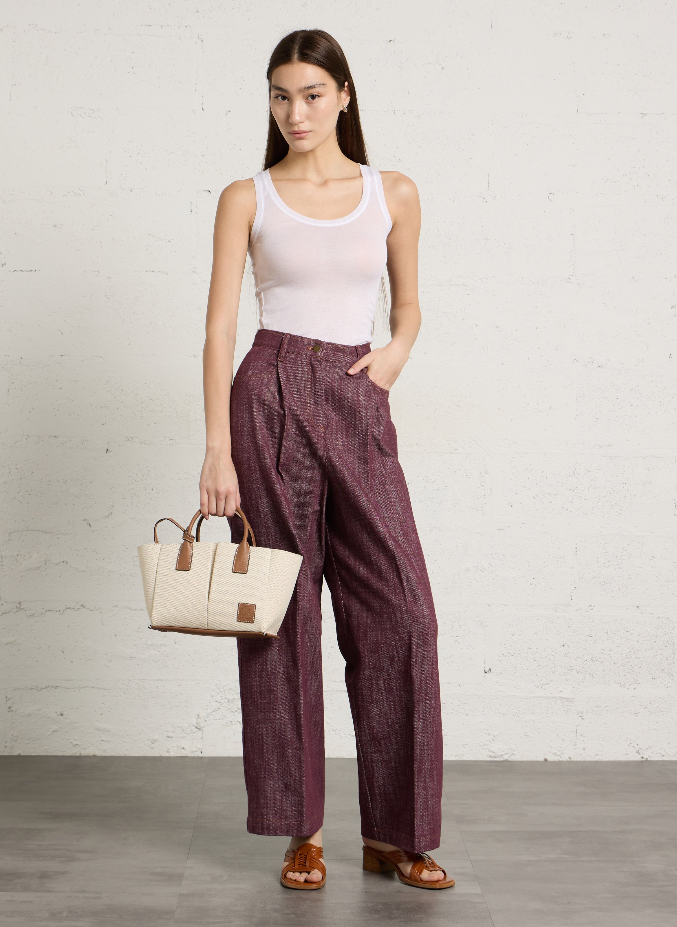 Débardeur à col rond en coton massachusetts AMERICAN VINTAGE Blanc