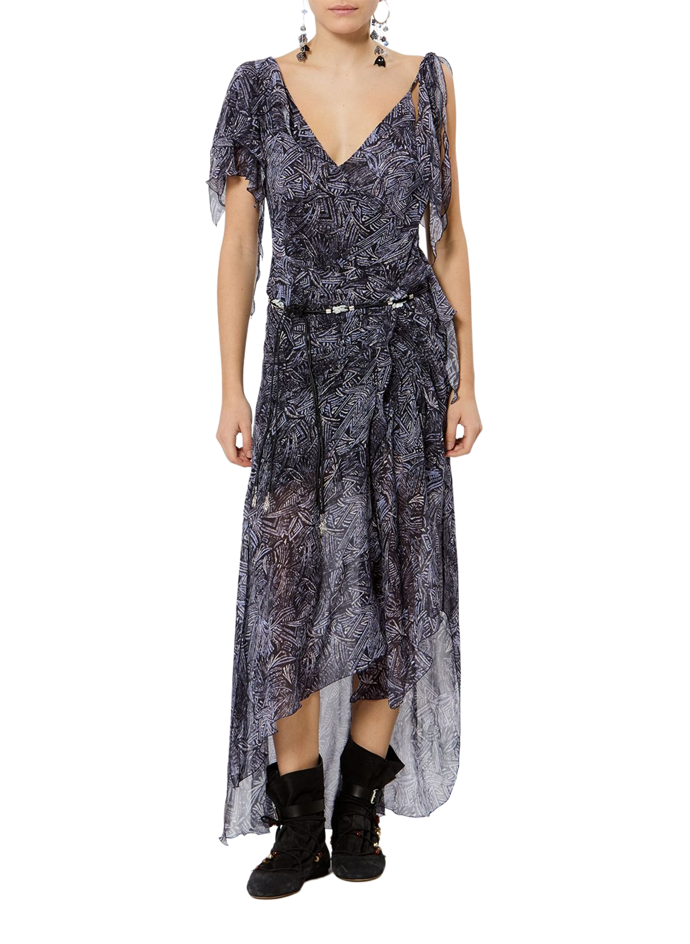 Tylena asymmetric long silk dress ISABEL MARANT Blue