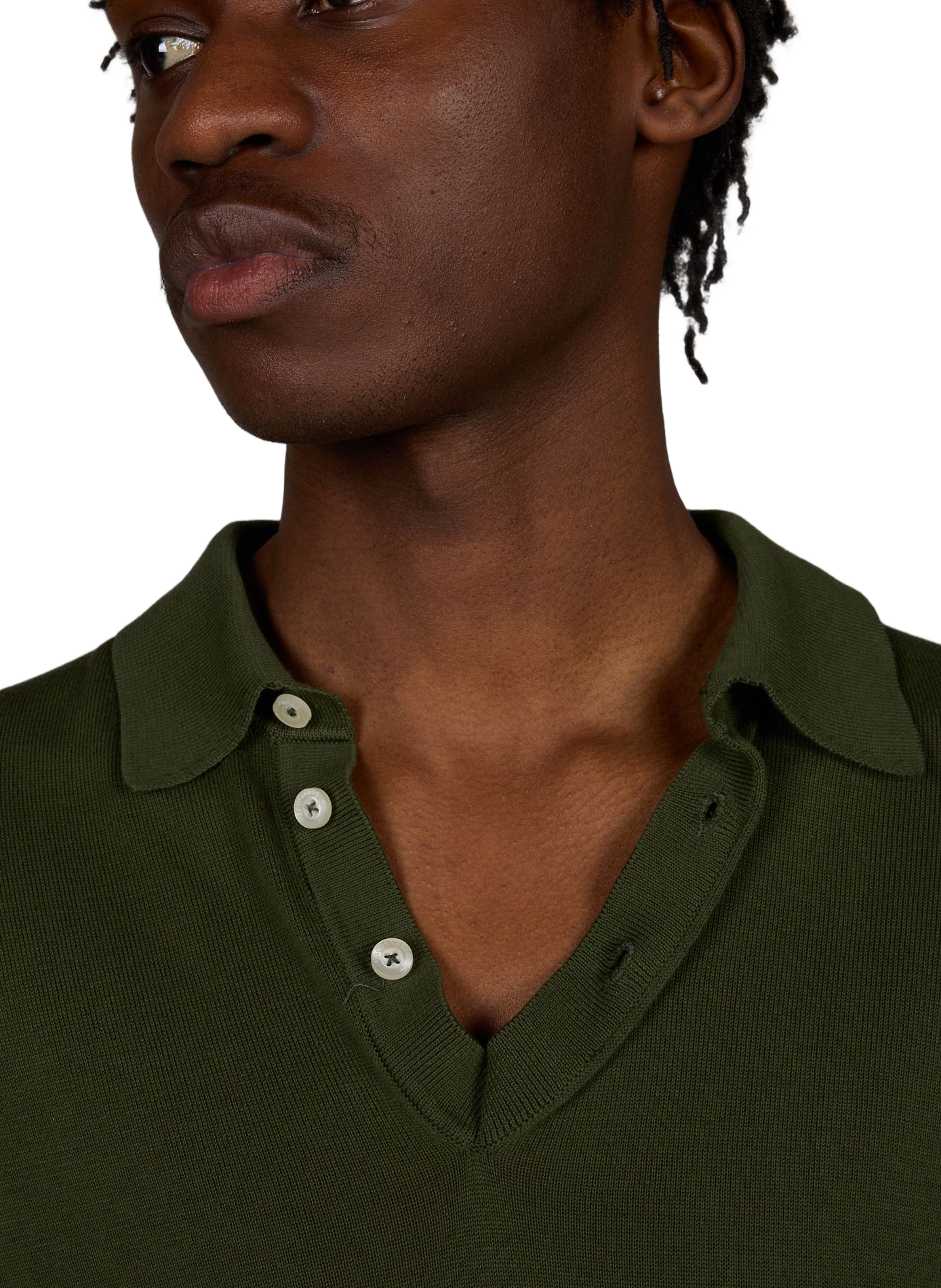 Long-sleeved cotton polo shirt FACONNABLE Khaki
