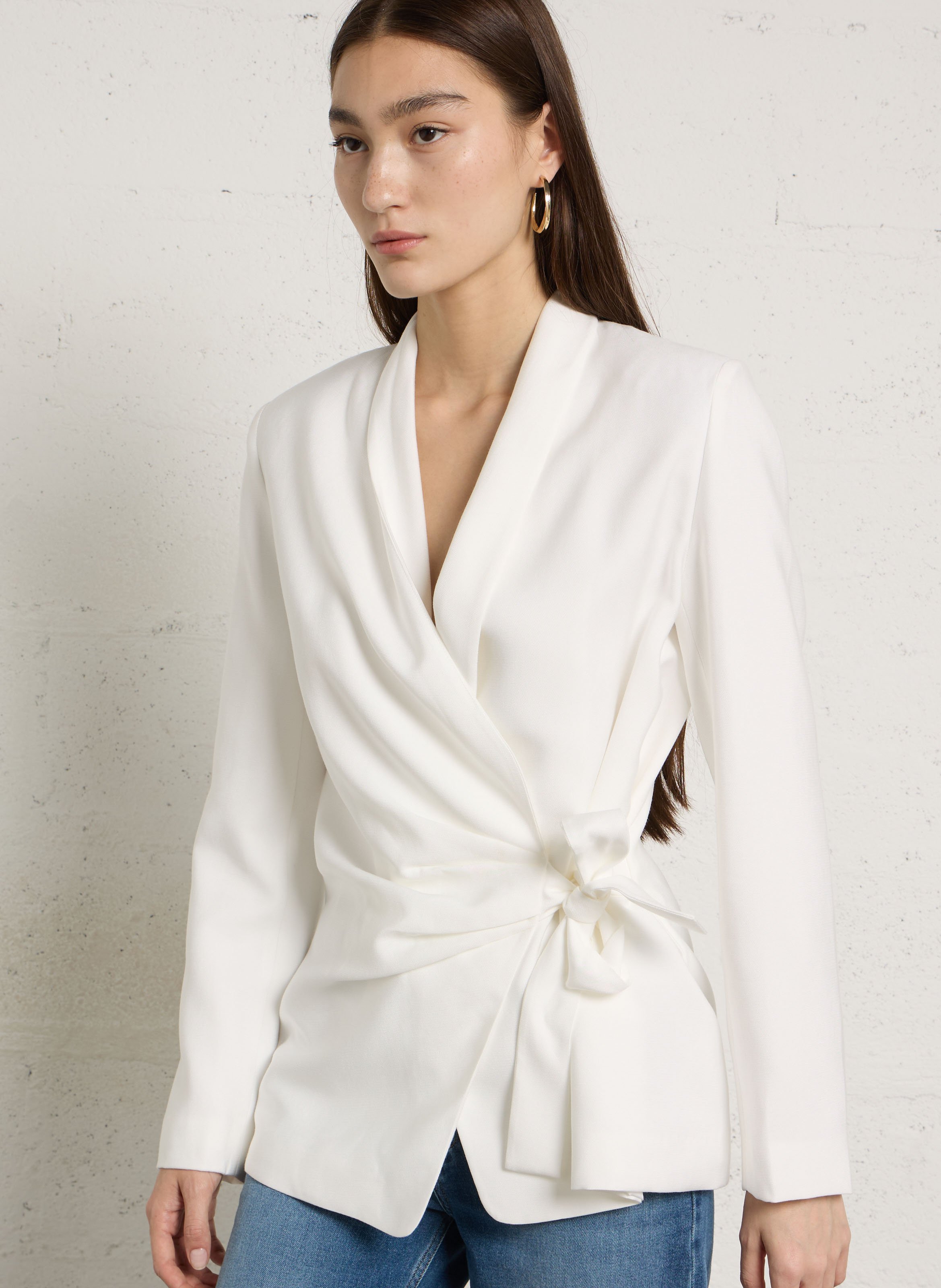 Veste de tailleur col v IKKS Blanc
