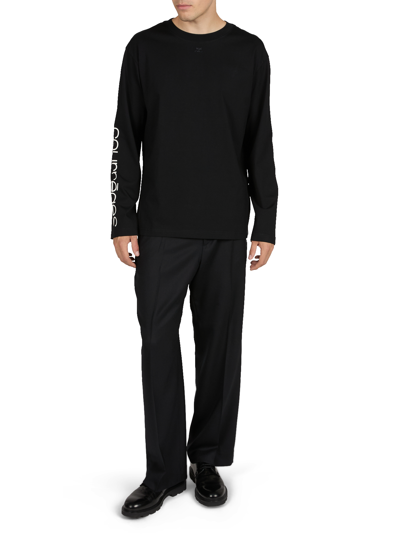 Logo cotton T-shirt COURRÈGES Black