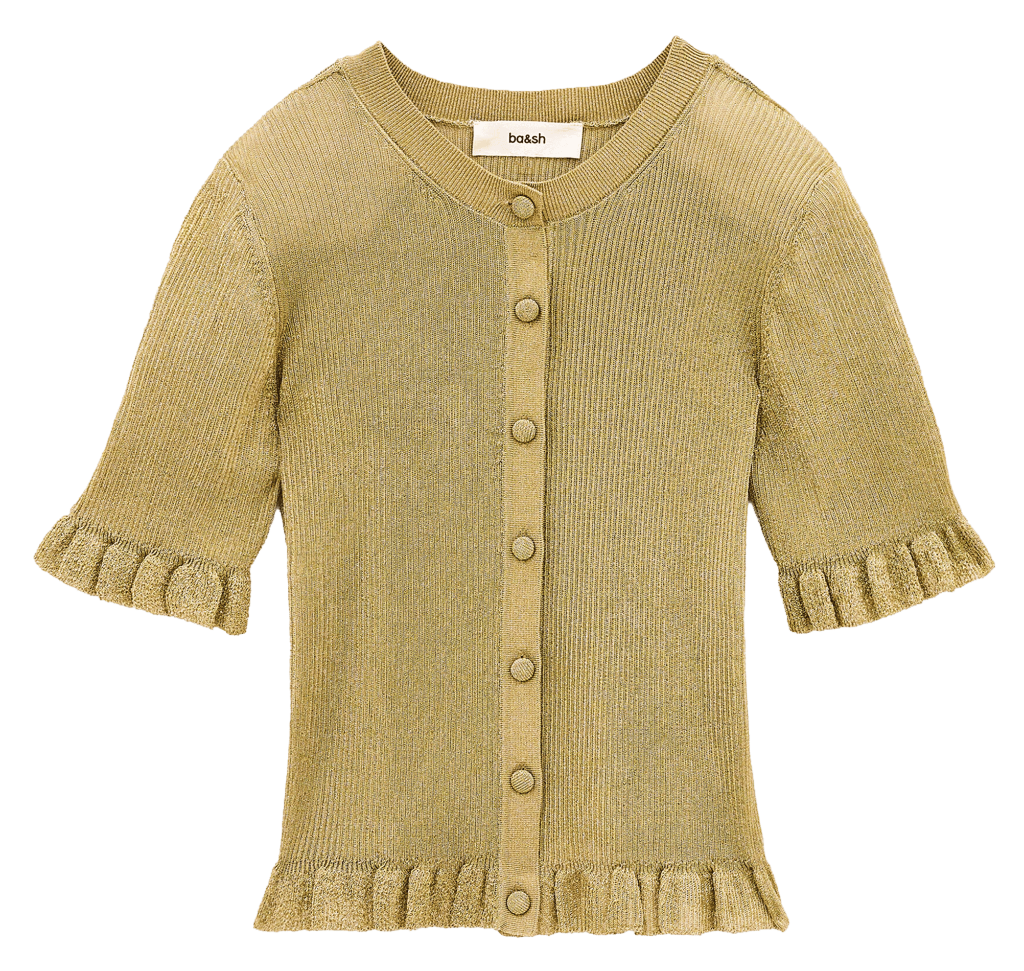 Cardigan manches courtes zibo BA&SH Doré