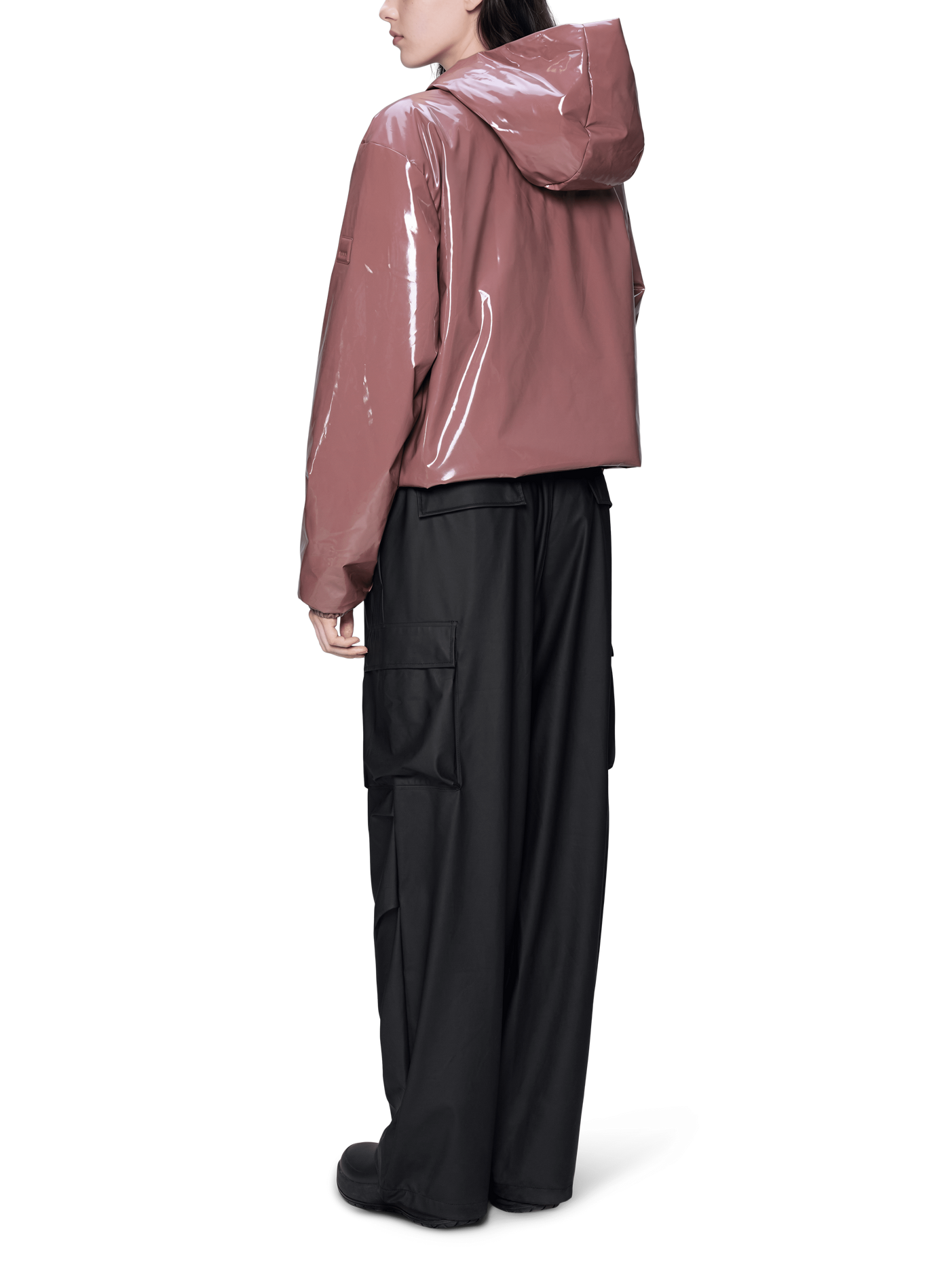 Blouson court Lohja à capuche RAINS Rose