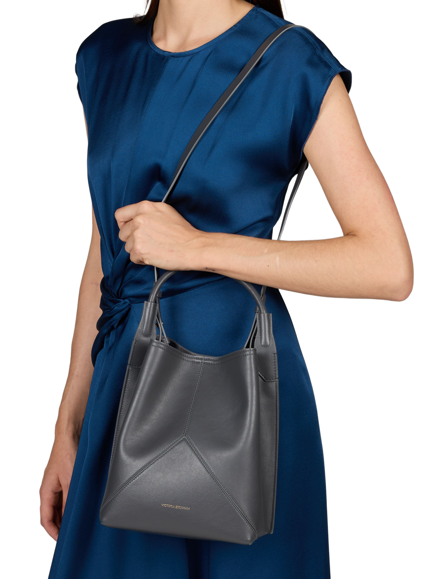 Leather bucket handbag VICTORIA BECKHAM Grey