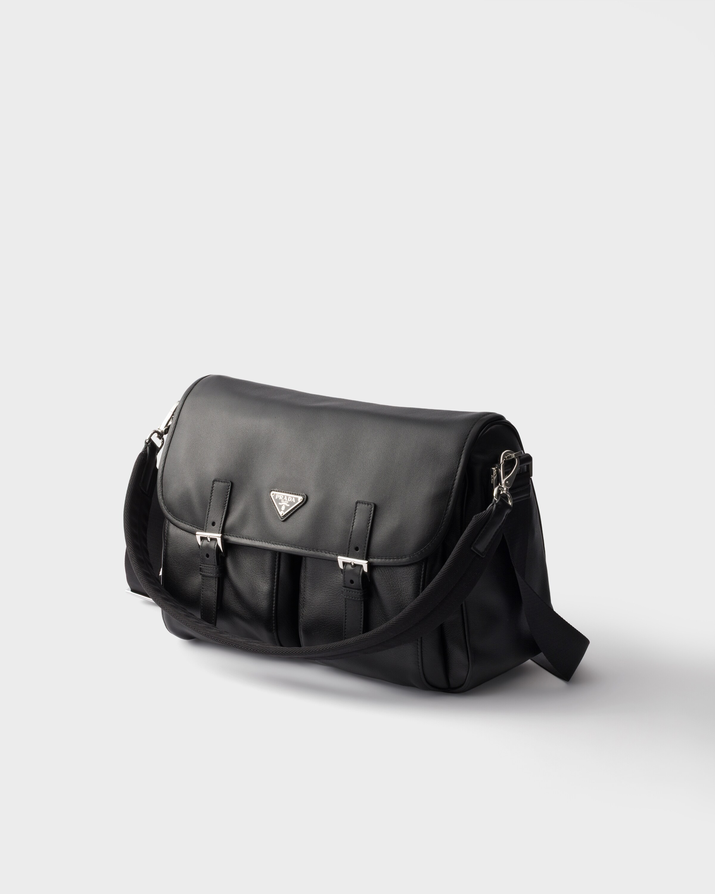Sac porté épaule en cuir PRADA Noir