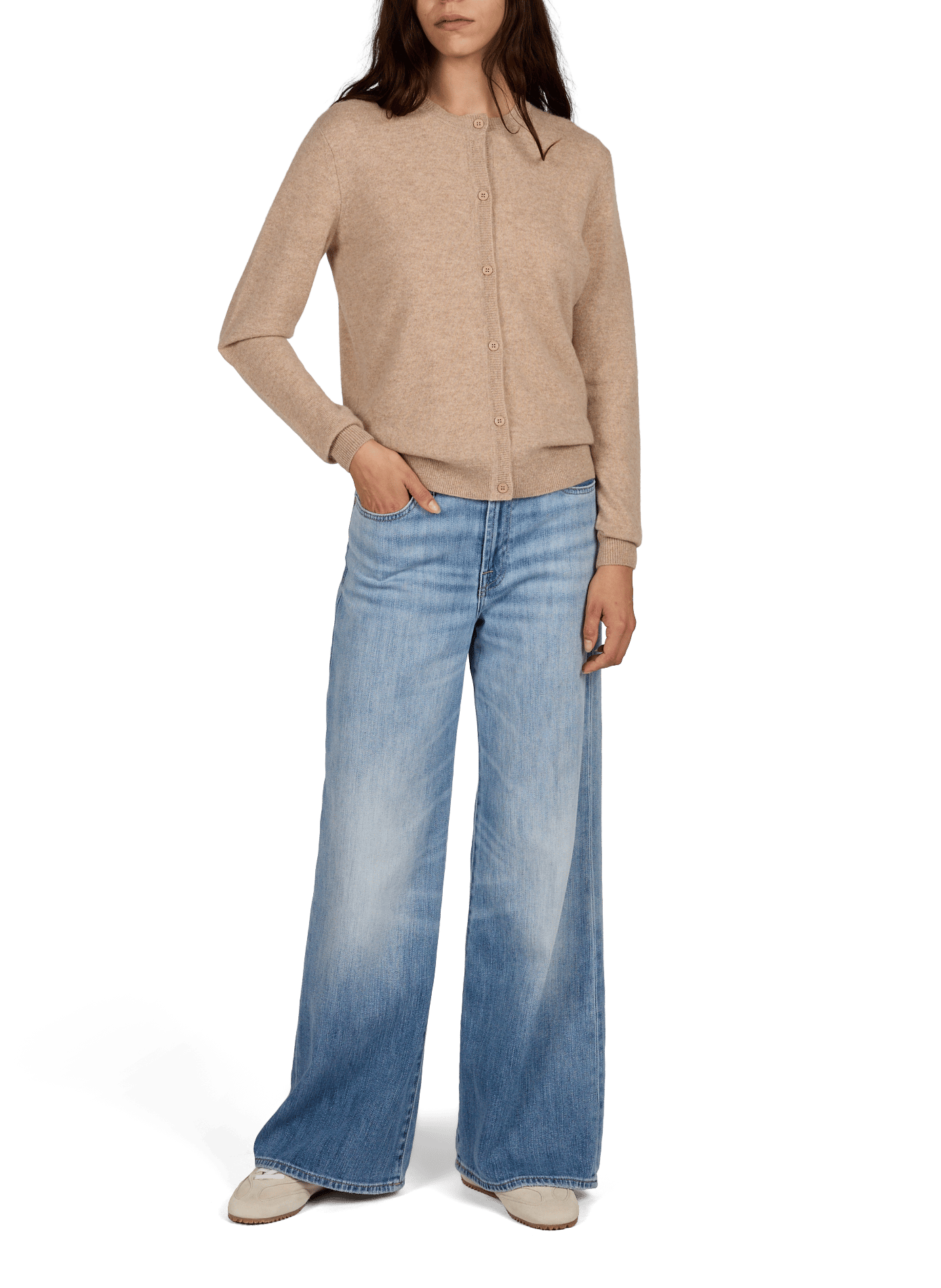 Wijde flared jeans Lotta van gemengd katoen 7 FOR ALL MANKIND Blauw