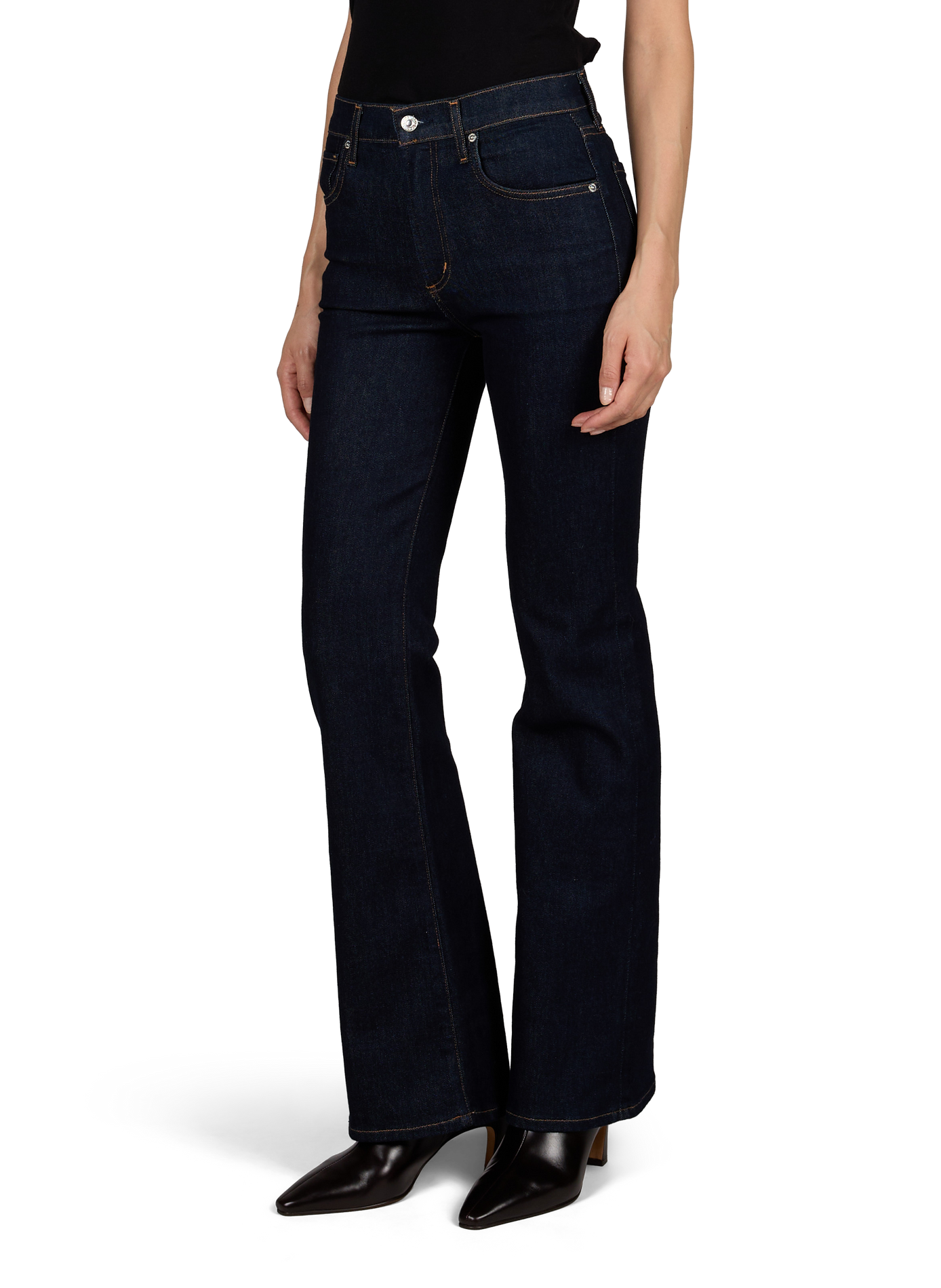 High-waisted straight raw denim jeans CITIZENS OF HUMANITY Black