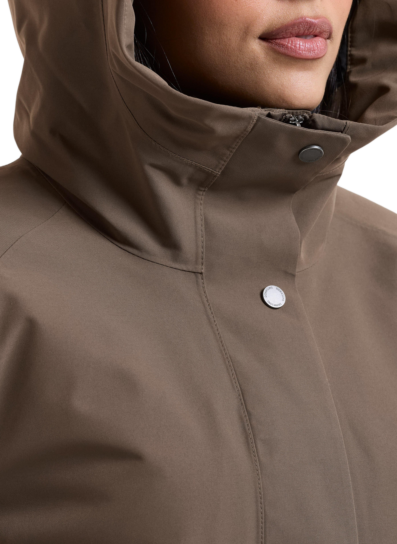 Einfarbiger Parka mittlerer Länge mit Kapuze DIDRIKSONS Braun