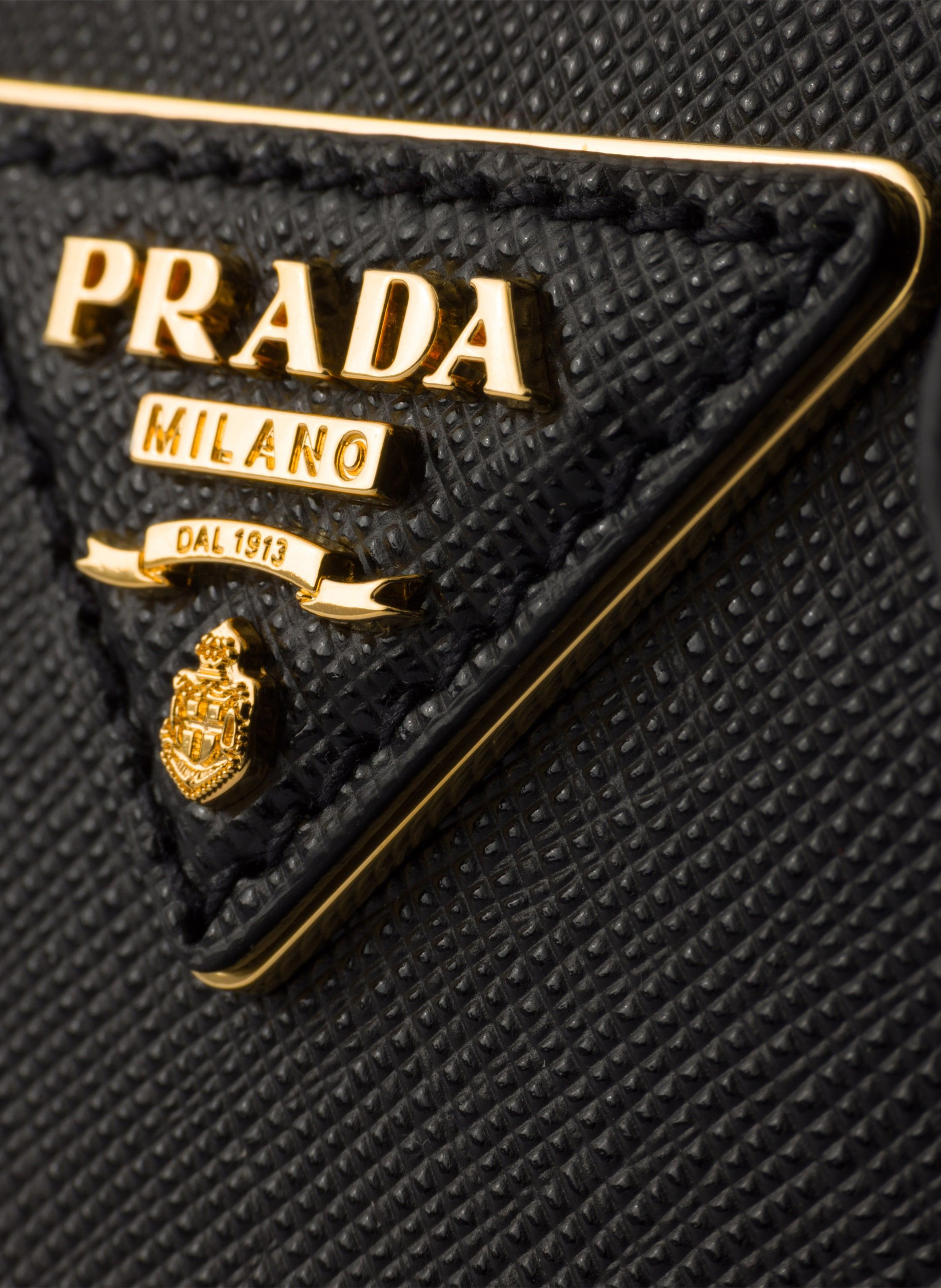 Mini sac prada galleria en cuir saffiano PRADA Noir