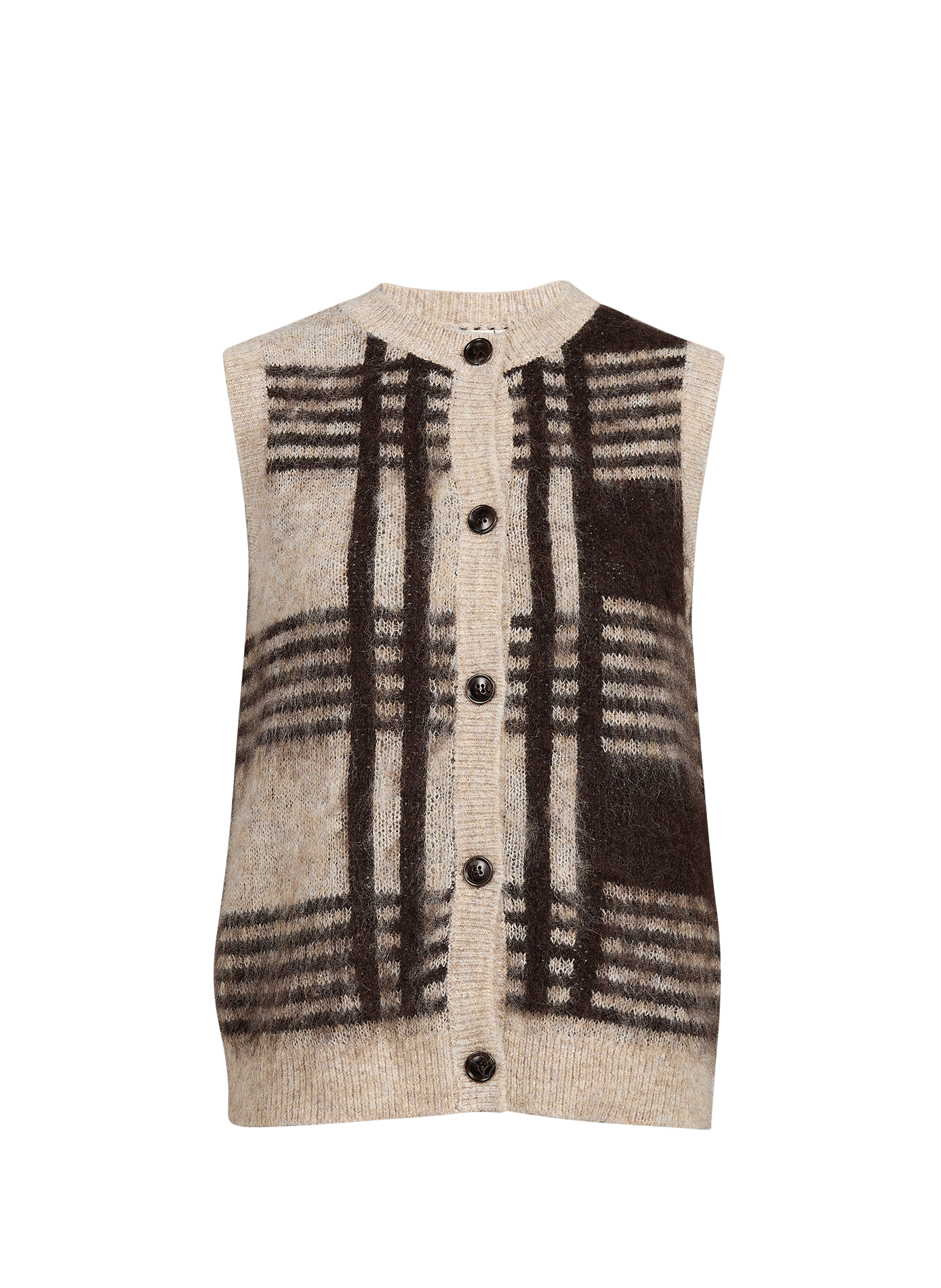 Straight printed cardigan VILA Beige