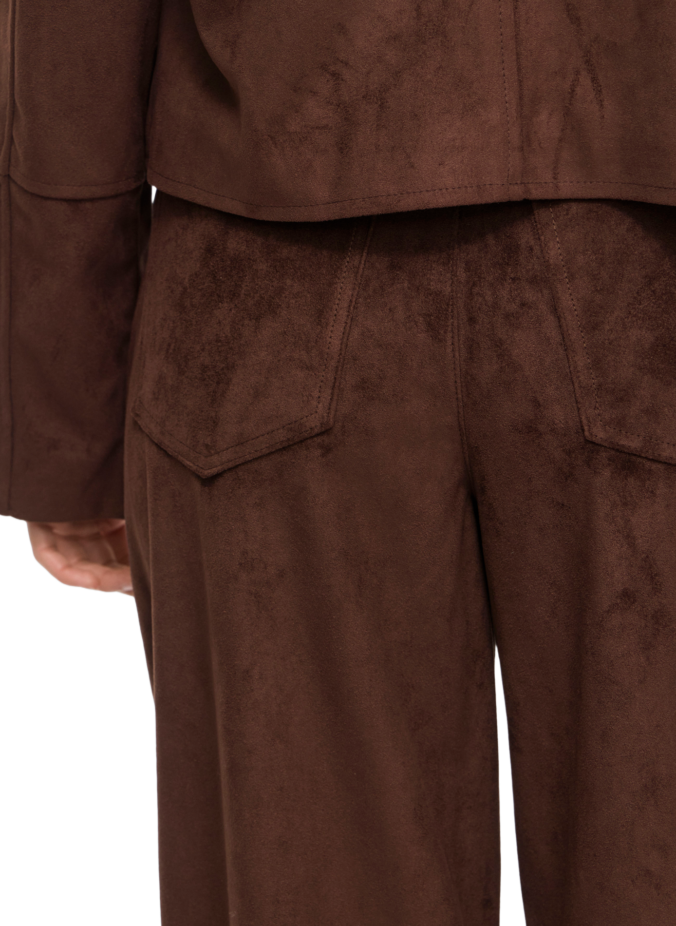Straight-leg wide-leg suede trousers VILA Brown
