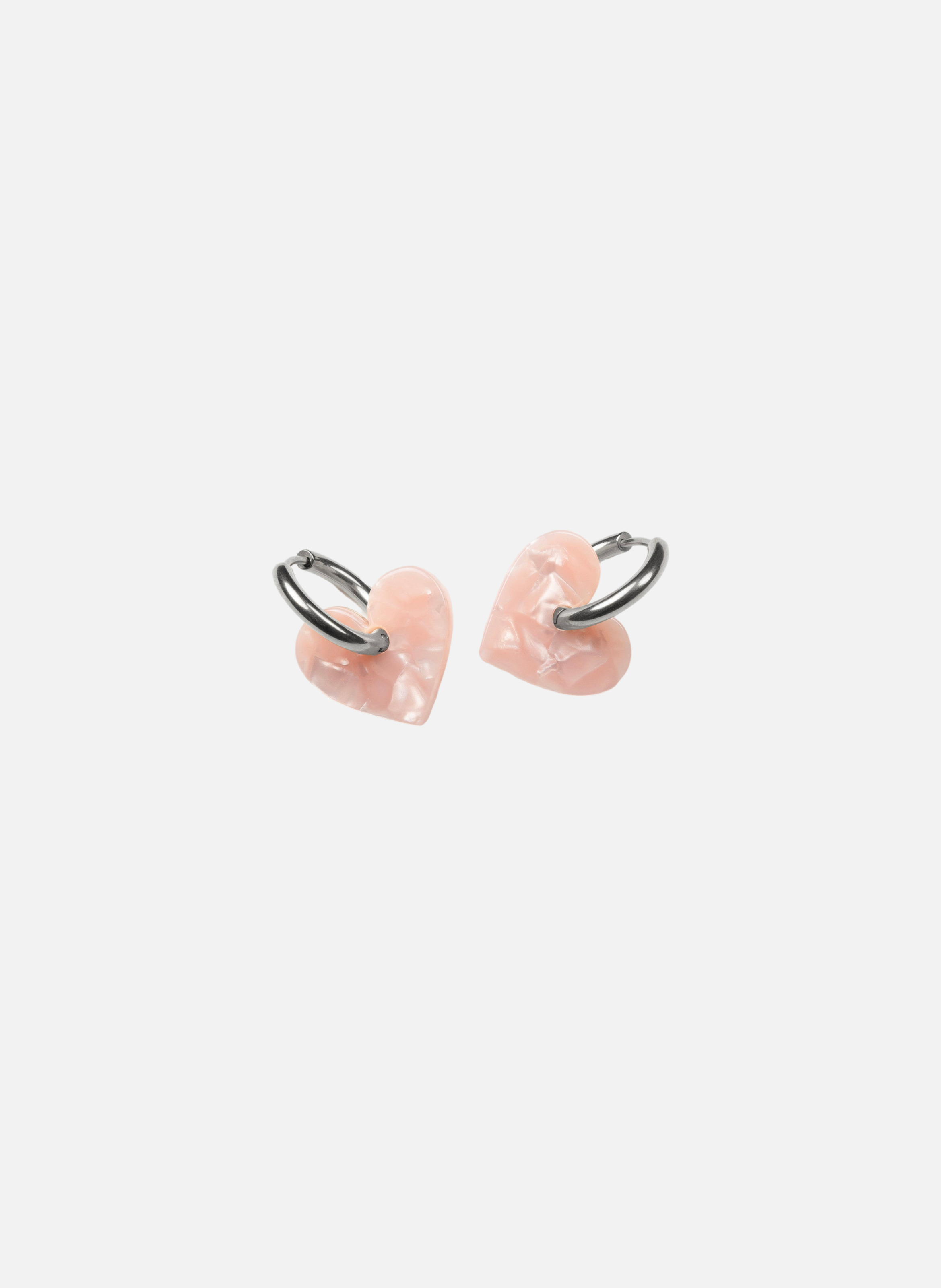 Boucles d'oreilles lova lova avec anneaux en acier inoxydable argenté  Rose