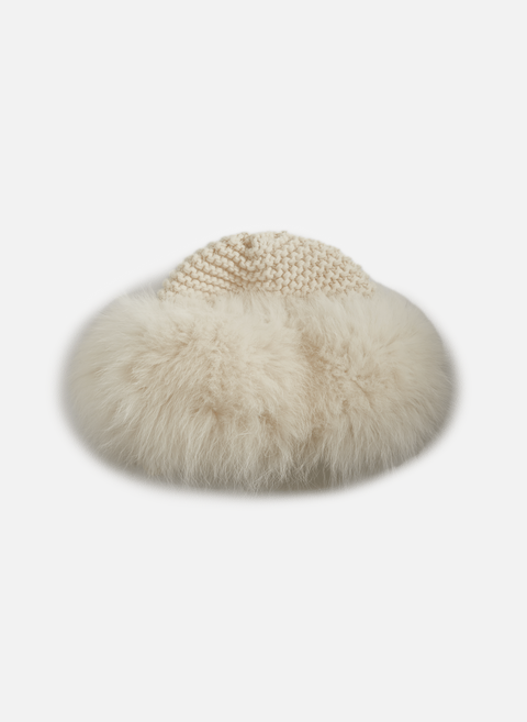 Cashmere and fur hat BeigeINVERNI 