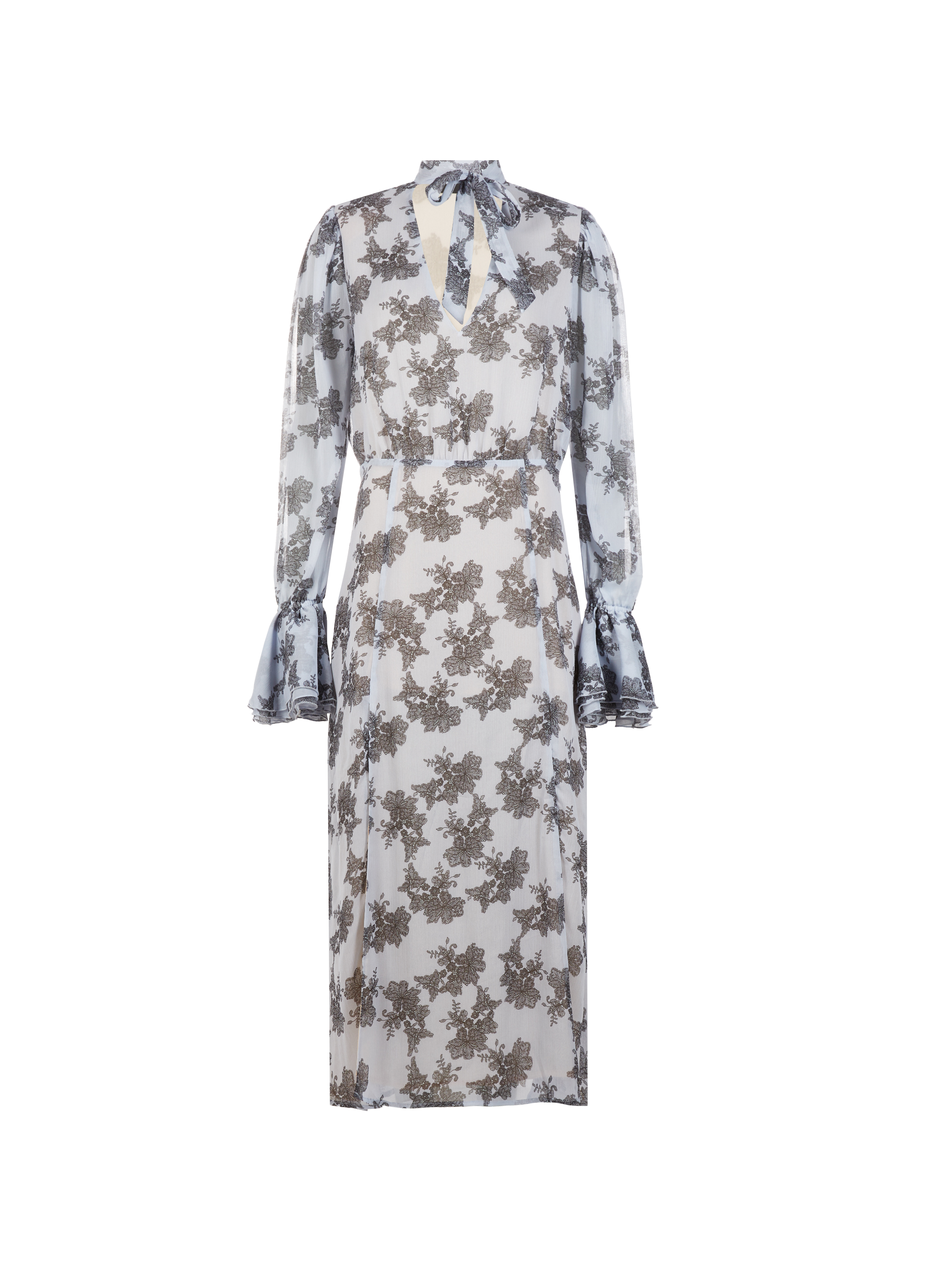 Robe midi à motif ROTATE Blanc