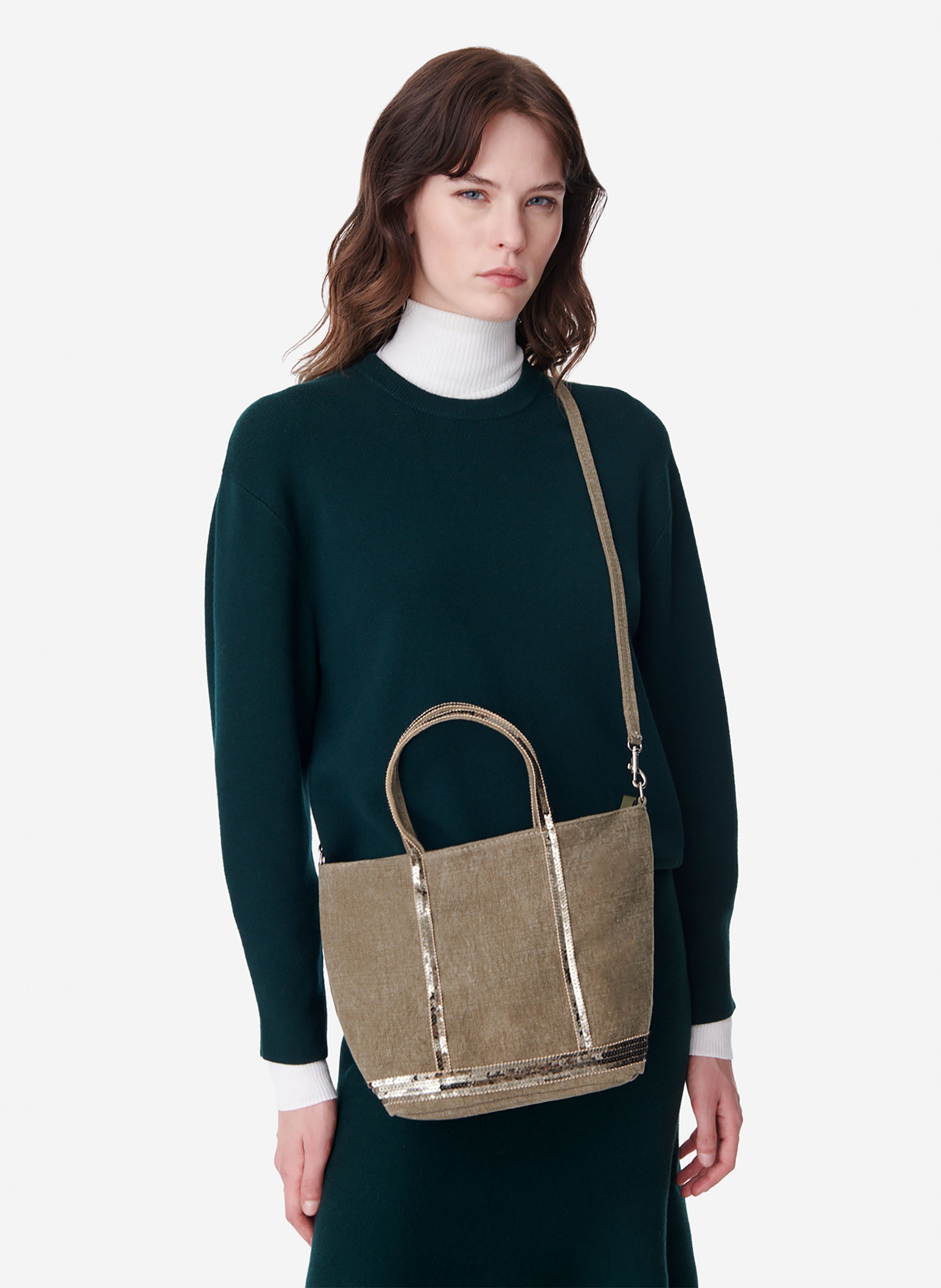 Cabas s en lin VANESSA BRUNO Kaki