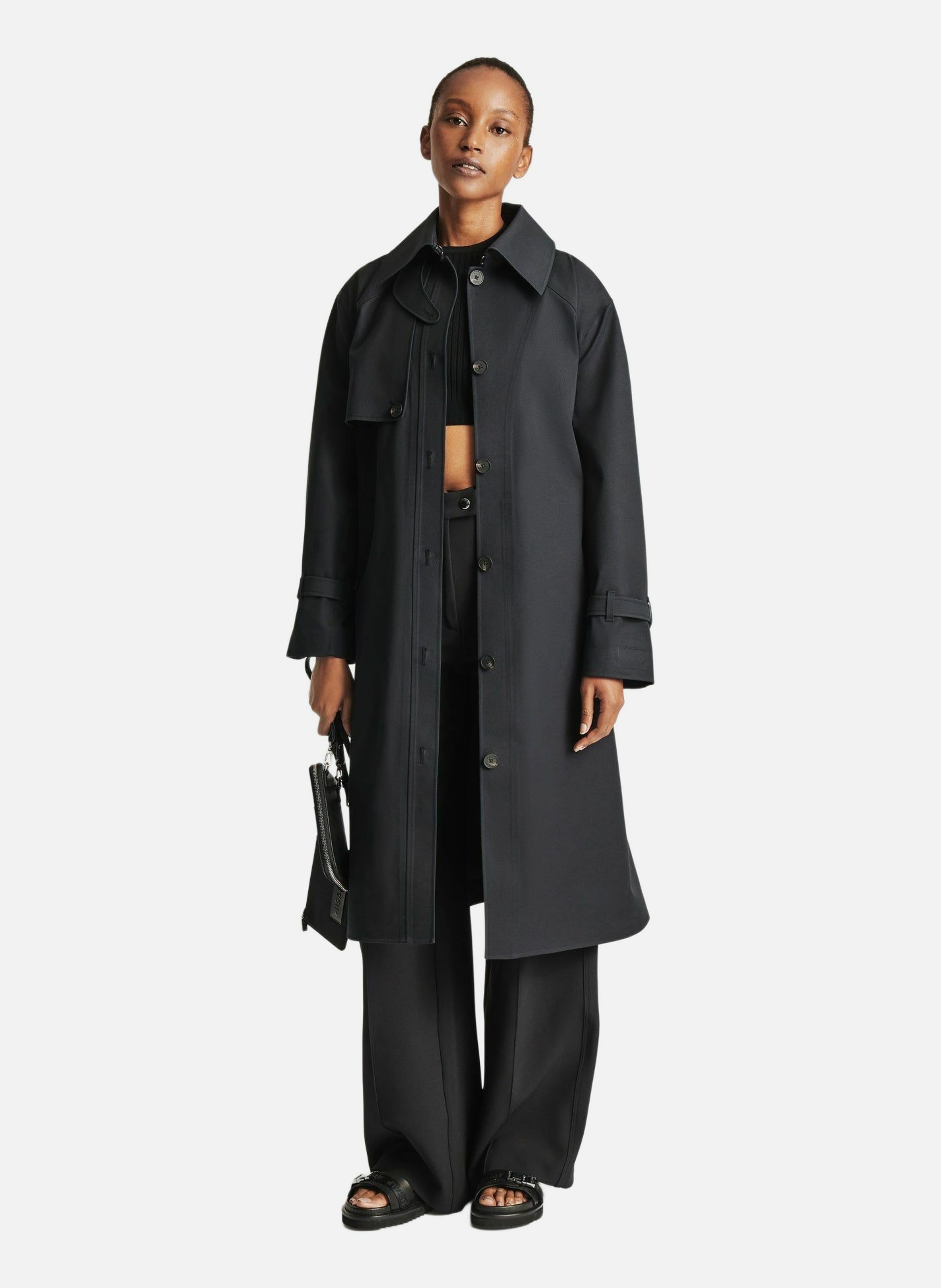 Trench garrtio col tailleur coupe ajustée FUSALP Bleu