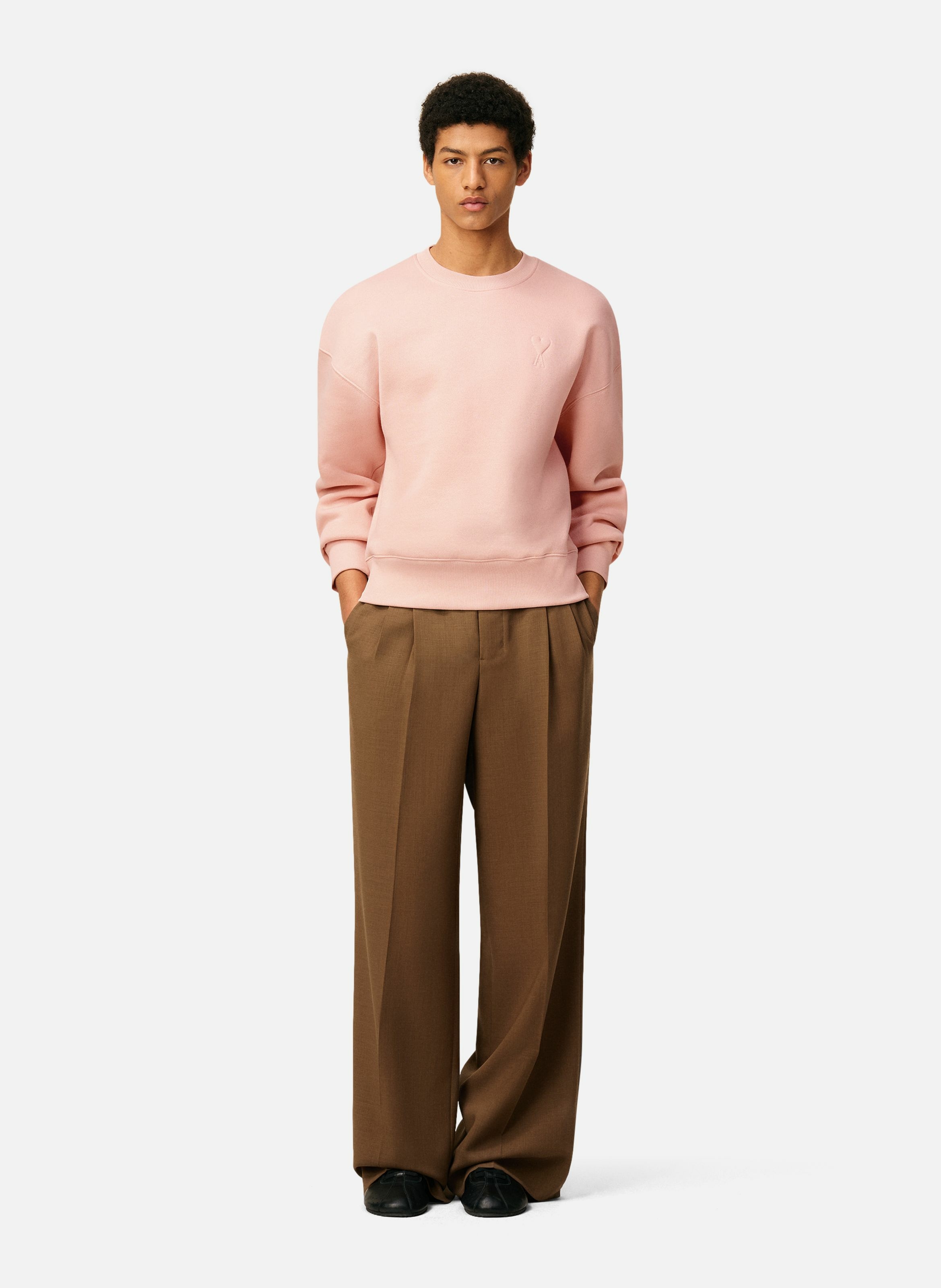 Sweatshirt ami de coeur en coton unisexe AMI PARIS Rose