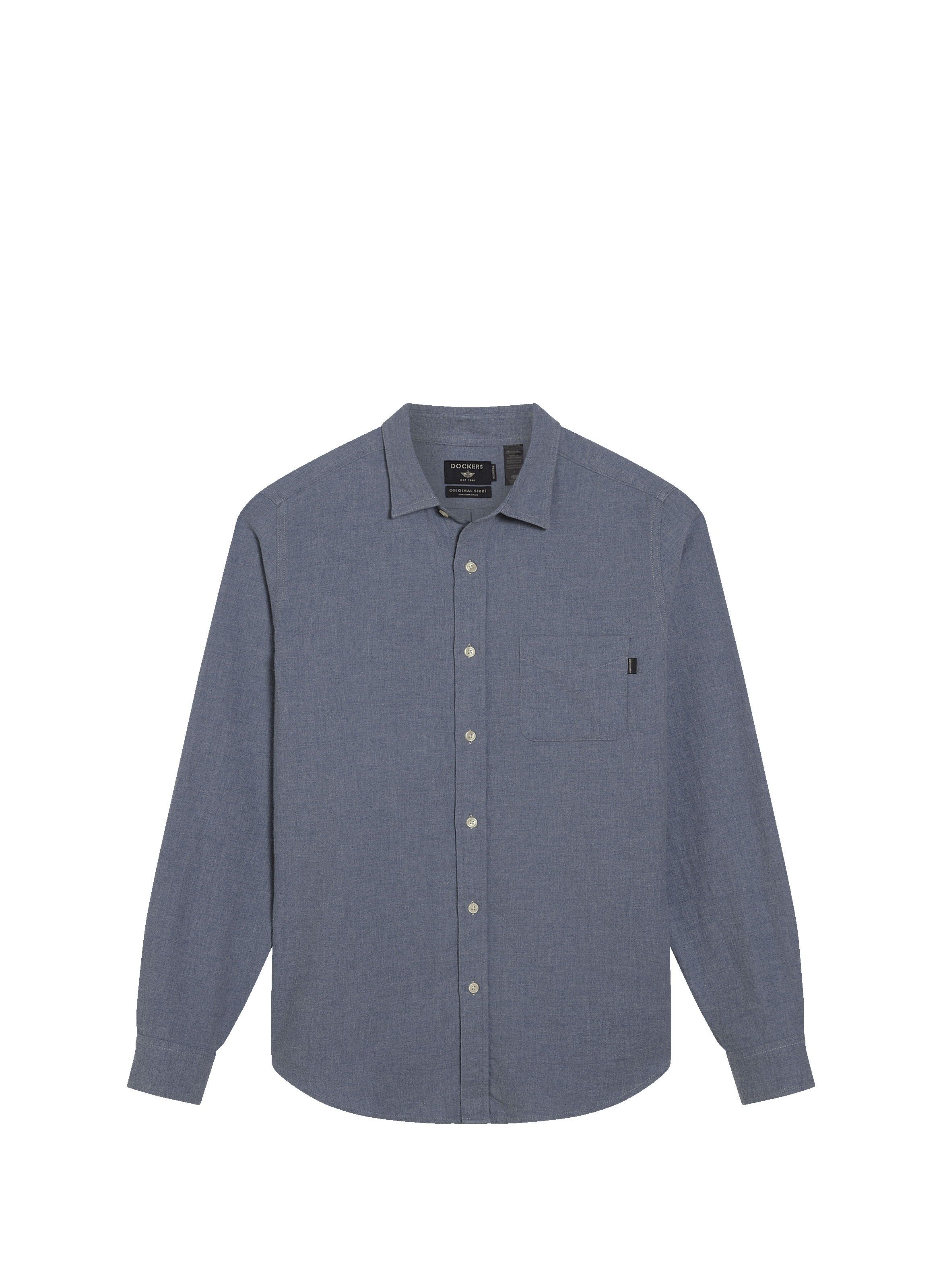 Chemise slim en lin et coton DOCKERS Bleu