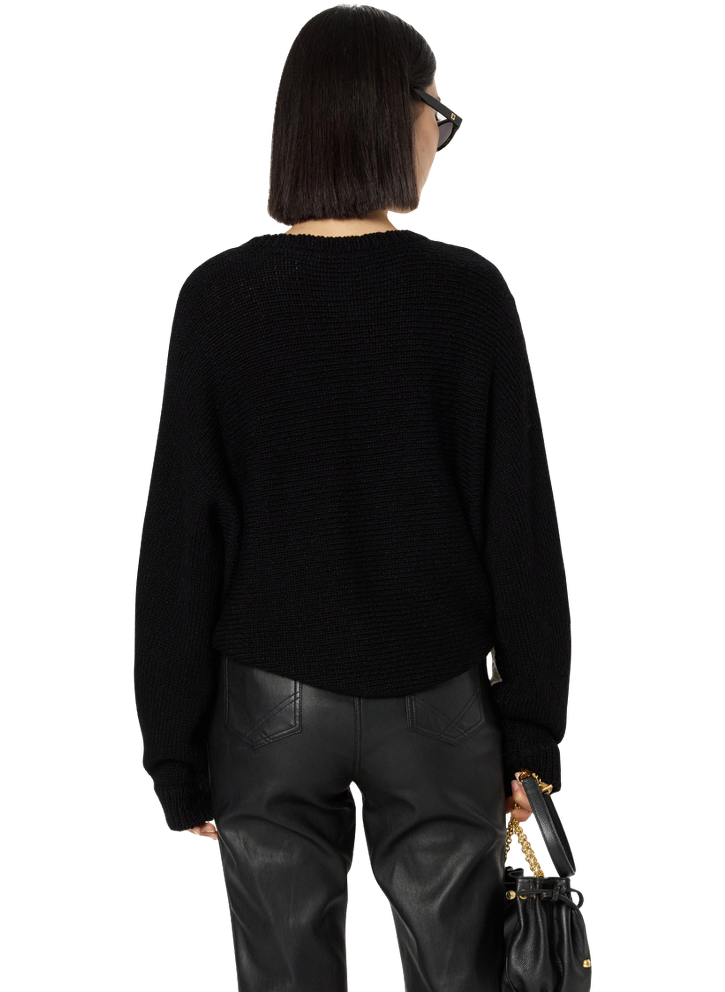 Pull bicolore à torsades en laine - este GERARD DAREL Noir