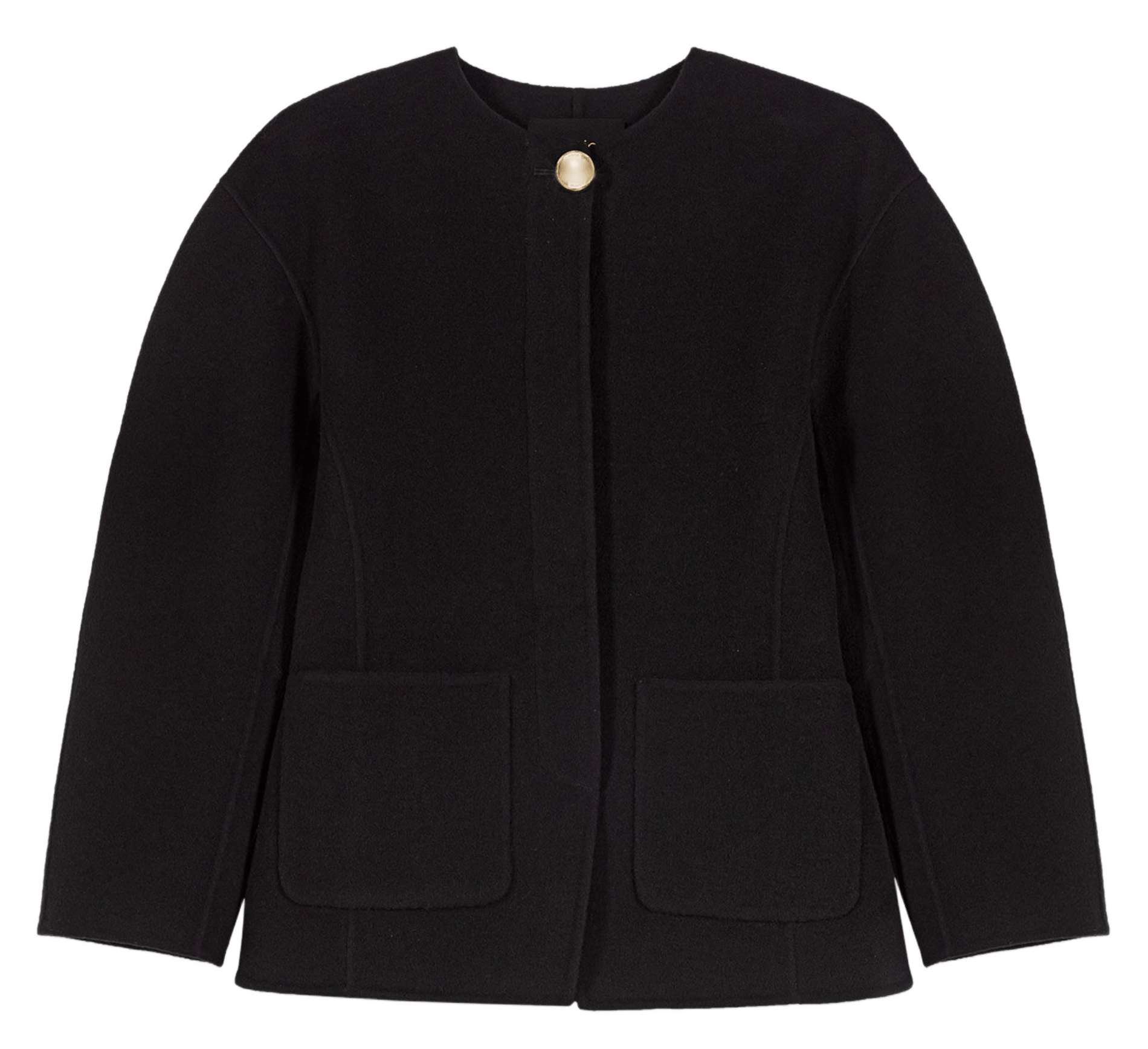 Veste col rond en laine mélangée MAJE Noir