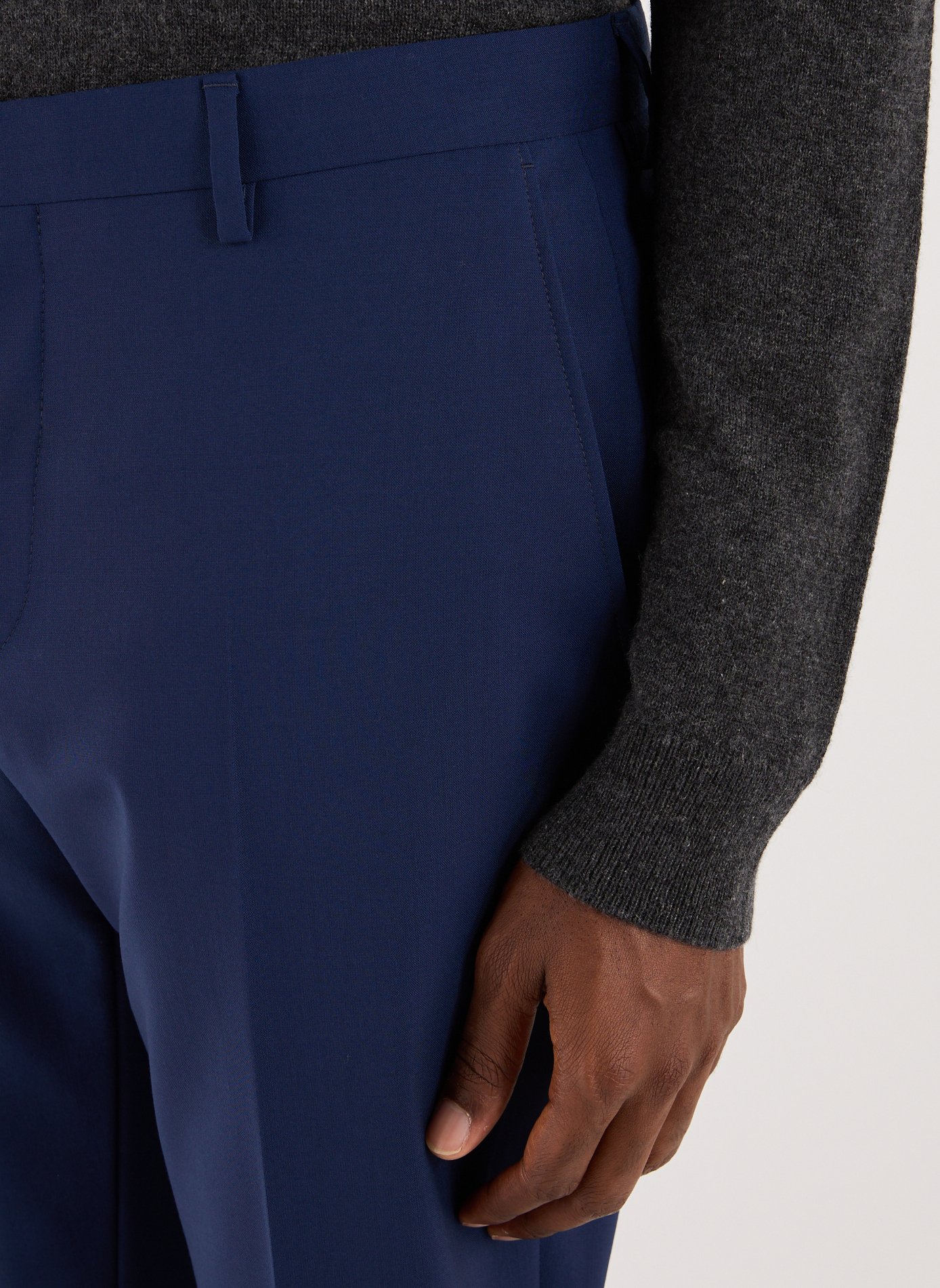 Bedford slim-fit cotton trousers AU PRINTEMPS PARIS Blue