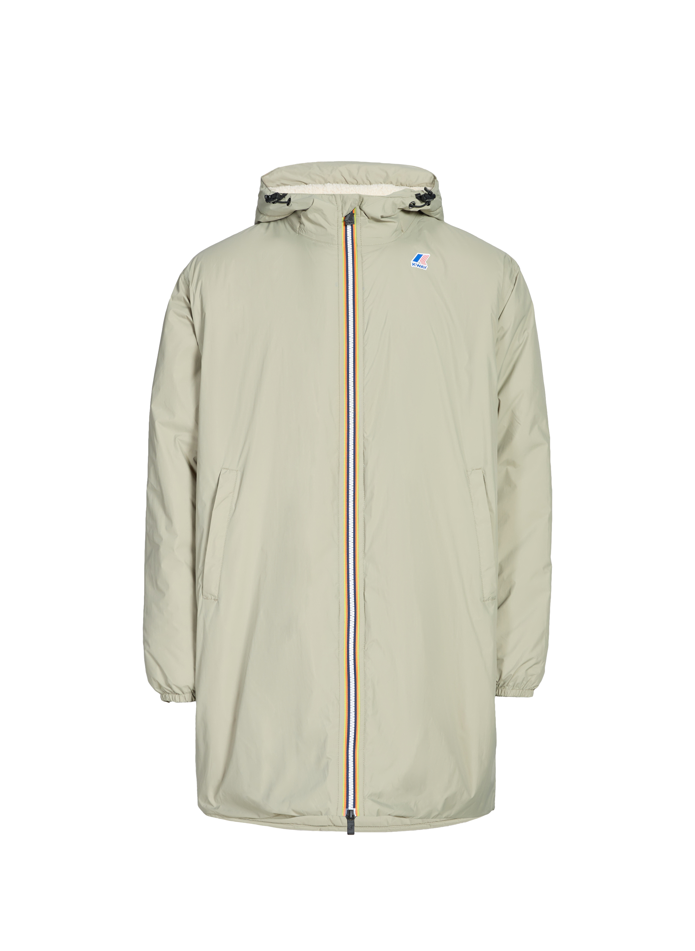 K-WAY Mid-length hooded jacket Green