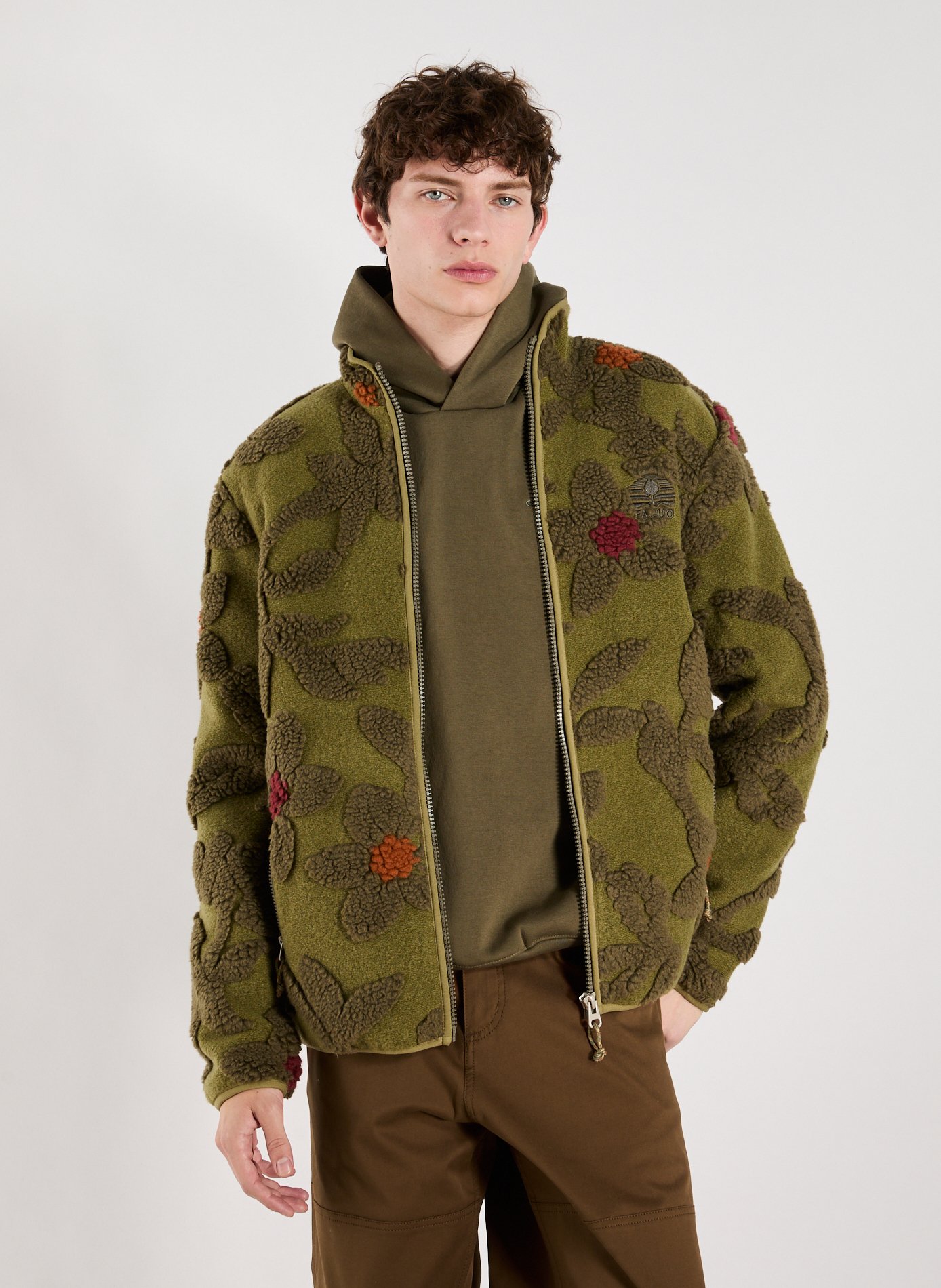 FAGUO Senonche Jacquard Fleece Jacket Green