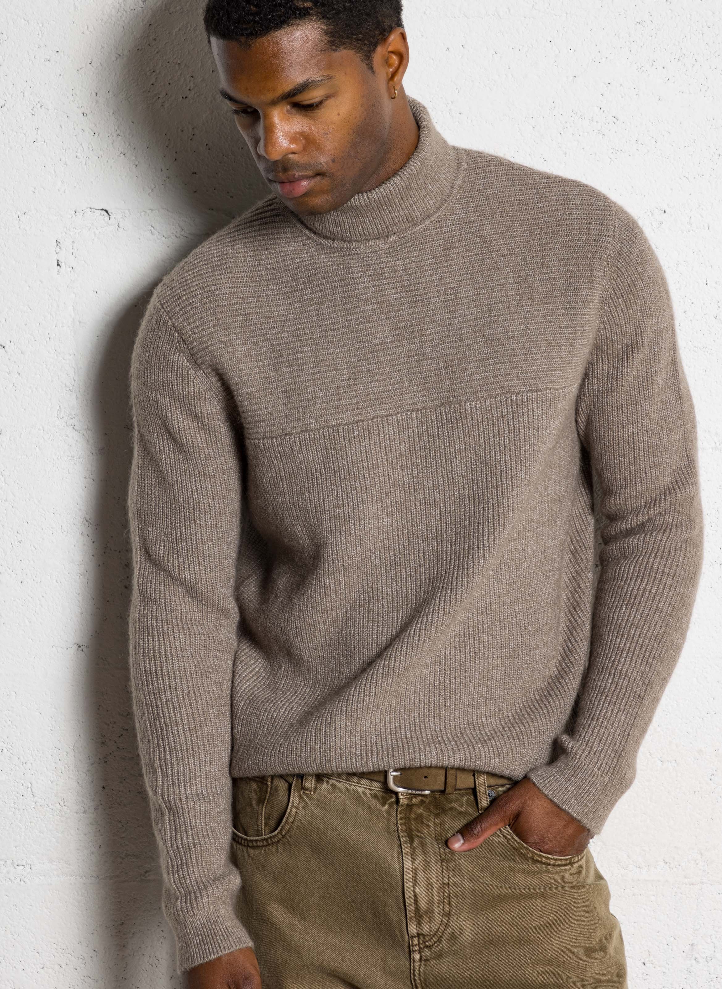 Pull col roulé droit IKKS Marron